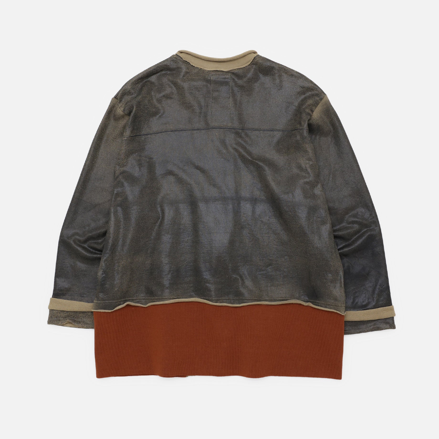 BROKEN CRACK PRINT ZIP SWEAT （BROWN）