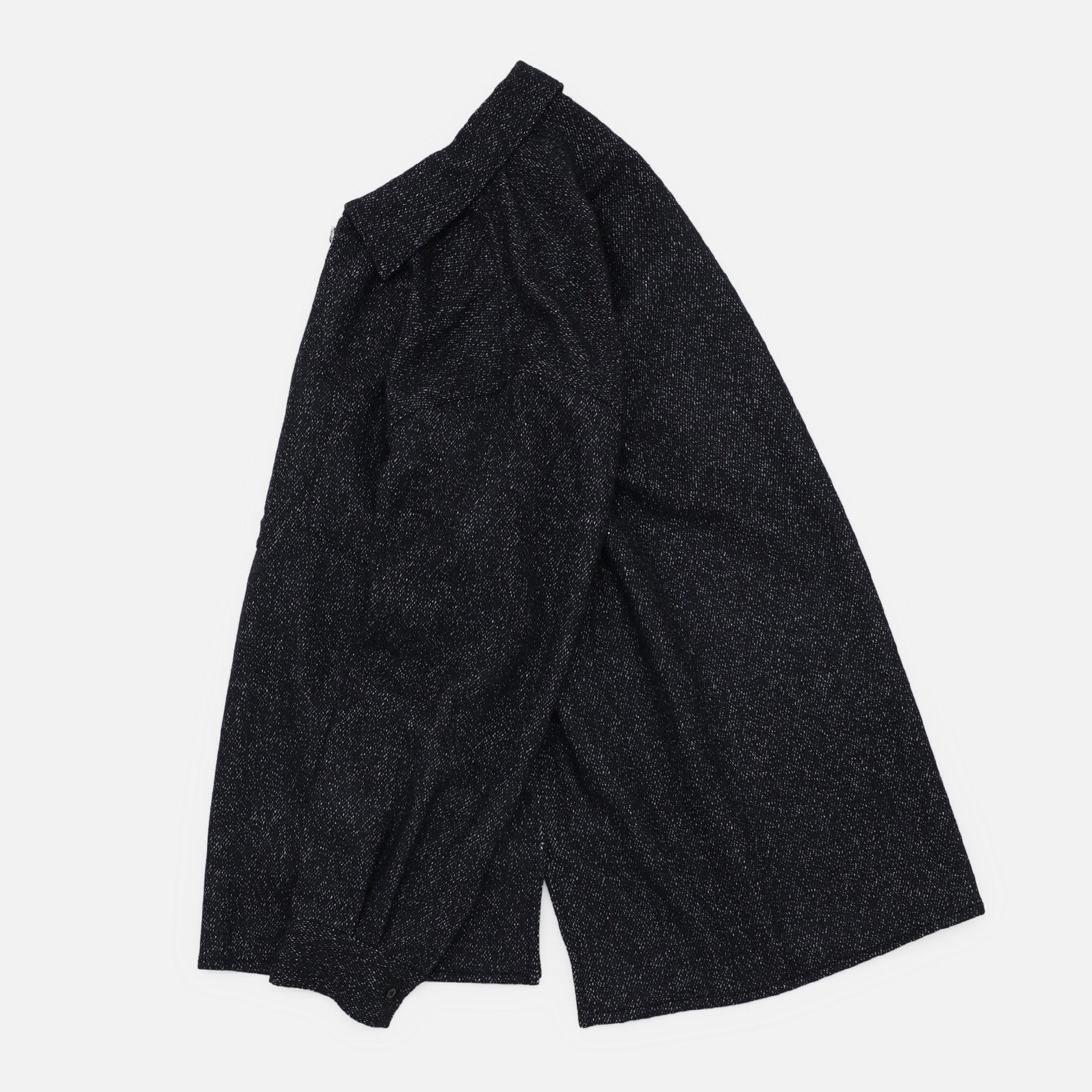 WOOL SILK - HALF ZIP L/S SHIRTS（BLACK）