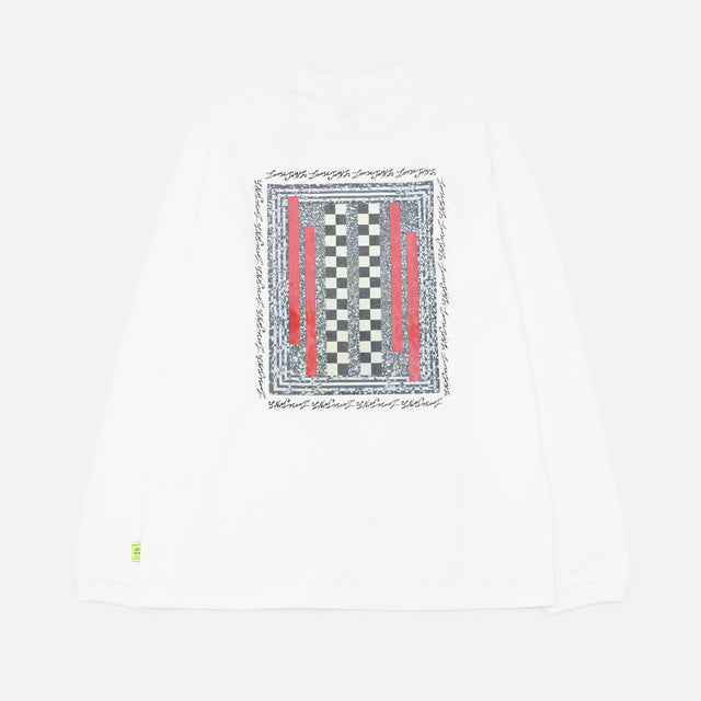 HISHAM AKIRA BHAROOCHA - 'STAGGERED COUNTERTOP' L/S TEE（WHITE）