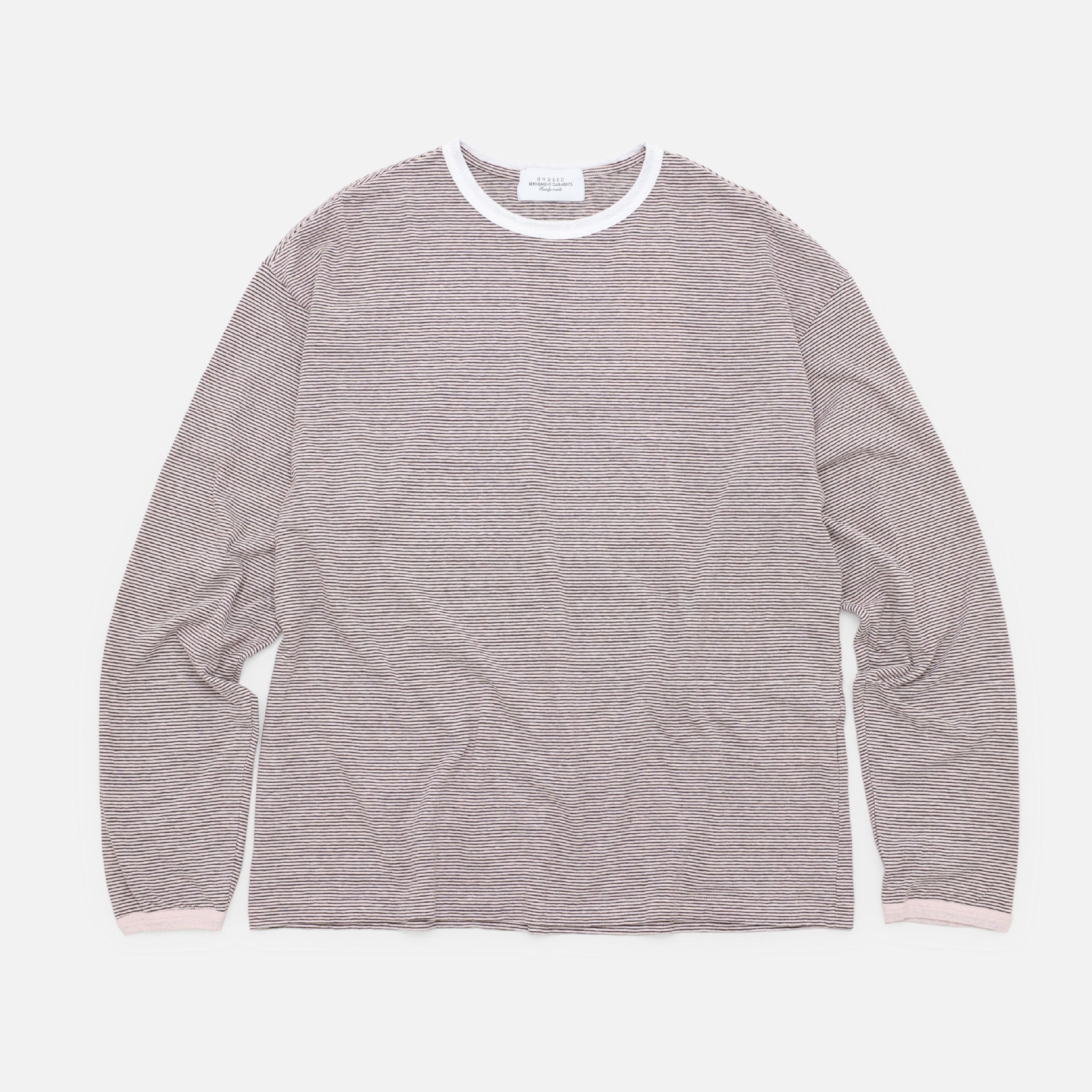 LONG-SLEEVE BORDER T-SHIRT（PINK×BROWN）