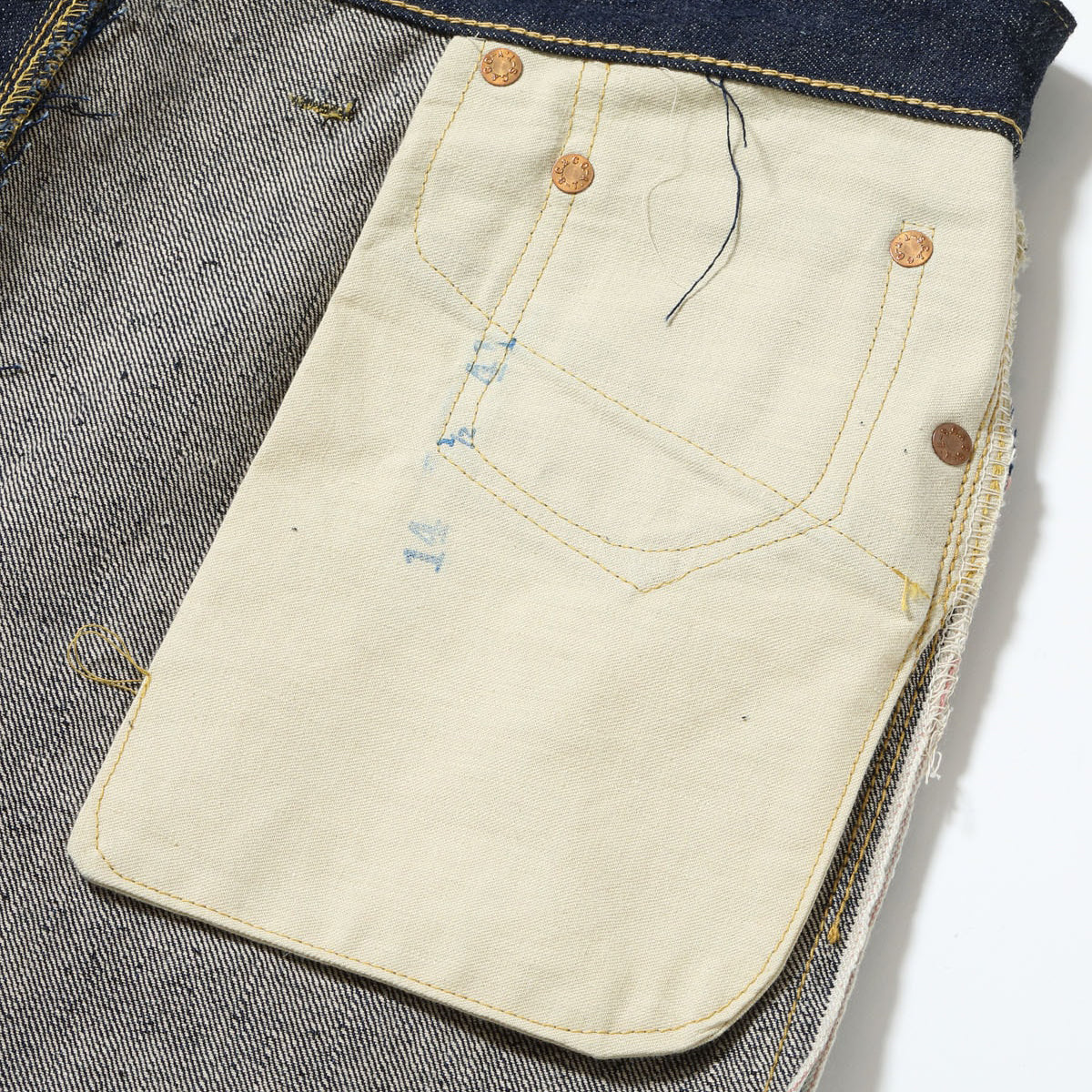 SUPER “DENIM” COLLECTIBLES #01 14OZ. BLUE DENIM WAIST OVERALLS “S1945” MODEL （420NVY NON WASH）