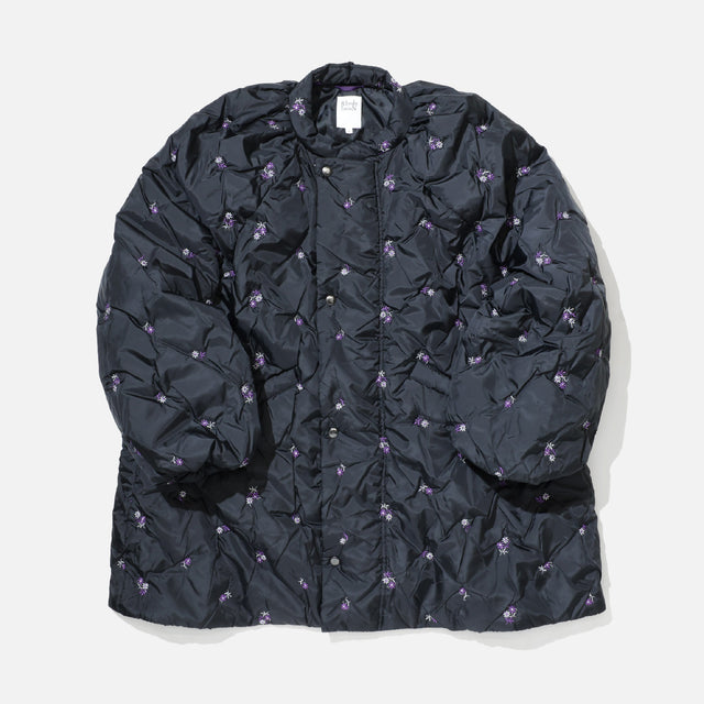 PADDED COAT - ORIGINAL FLORAL EMB.（BLACK）