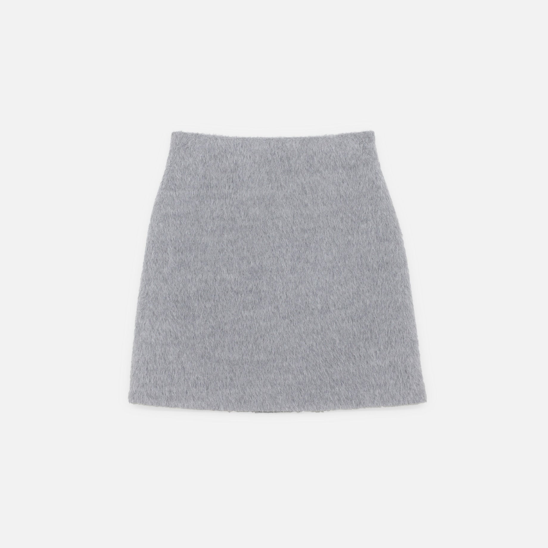 SHAGGY BONDING MINI SKIRT（LIGHT GRAY）