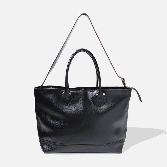 LEATHER TOTE BAG（BLACK SHRINK）
