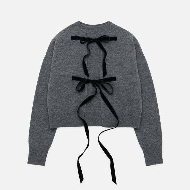 BOILED WOOL KNIT CARDIGAN（H.GREY）