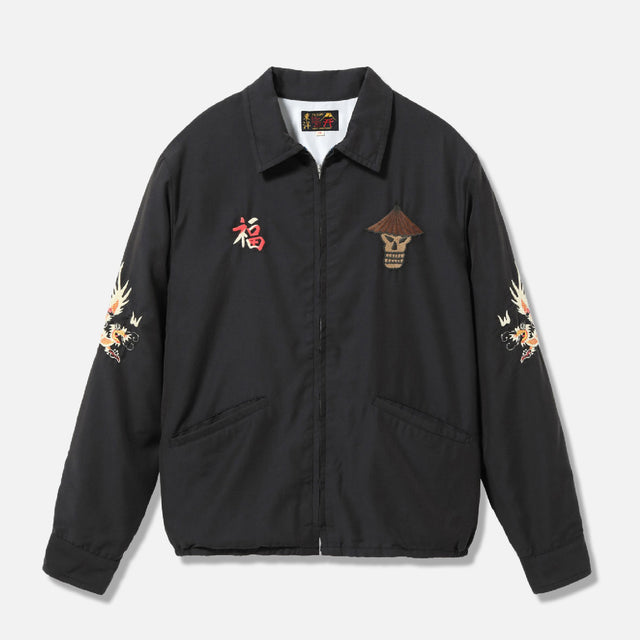 Late 1960s Style Cotton Rayon Vietnam Jacket “SKULL” AGING MODEL　（BLACK）