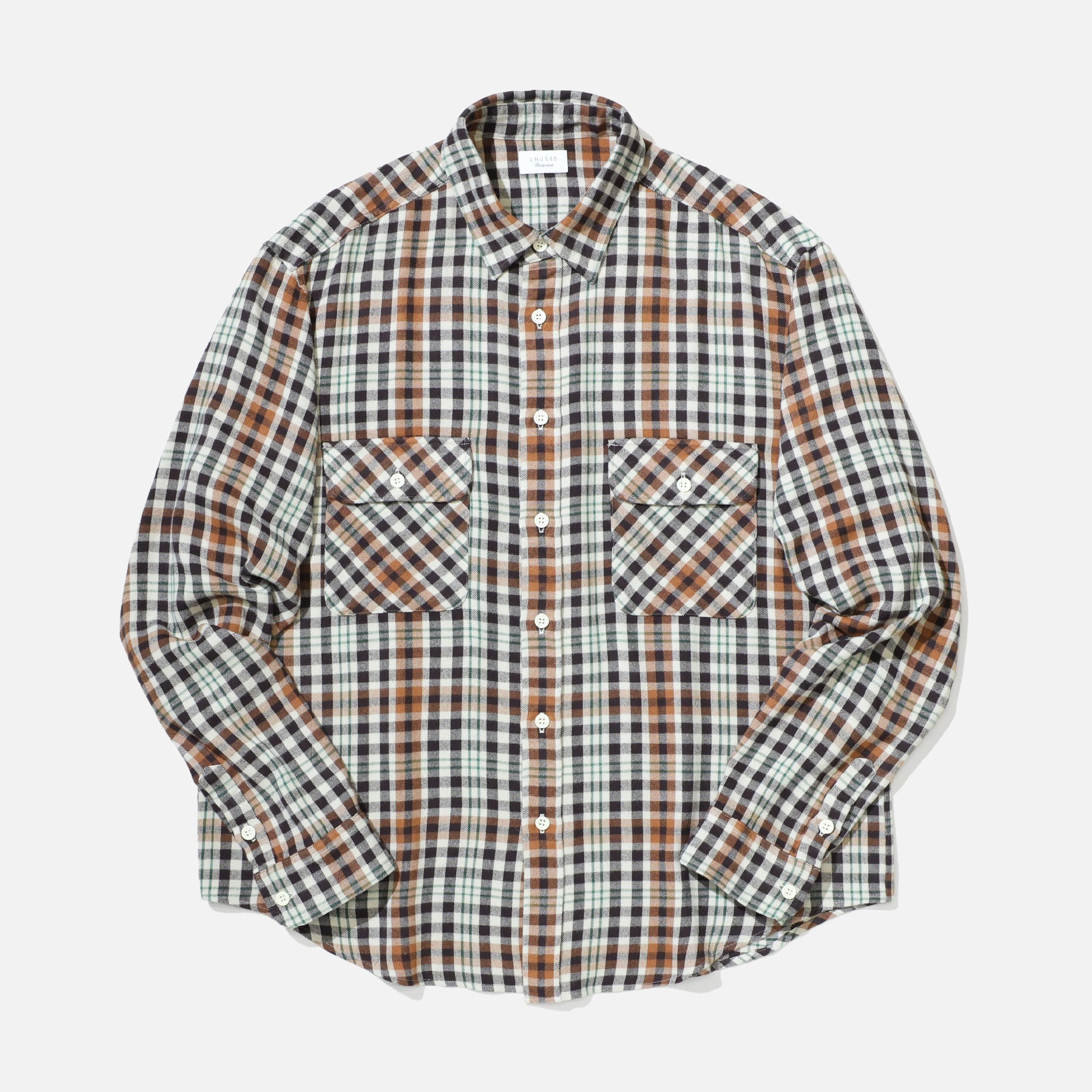 RAYON CHECK SHIRT（BEIGE × BROWN）
