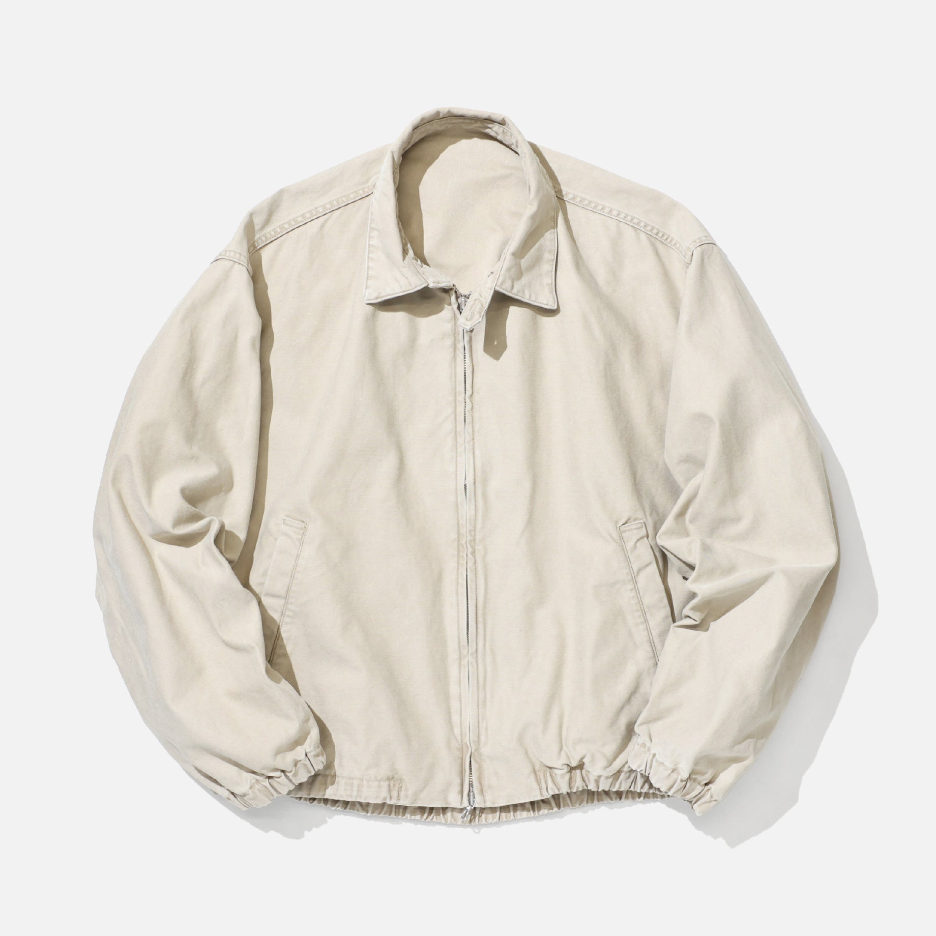 COTTON BACKSATIN - ZIP UP BLOUSON （F.BEIGE）