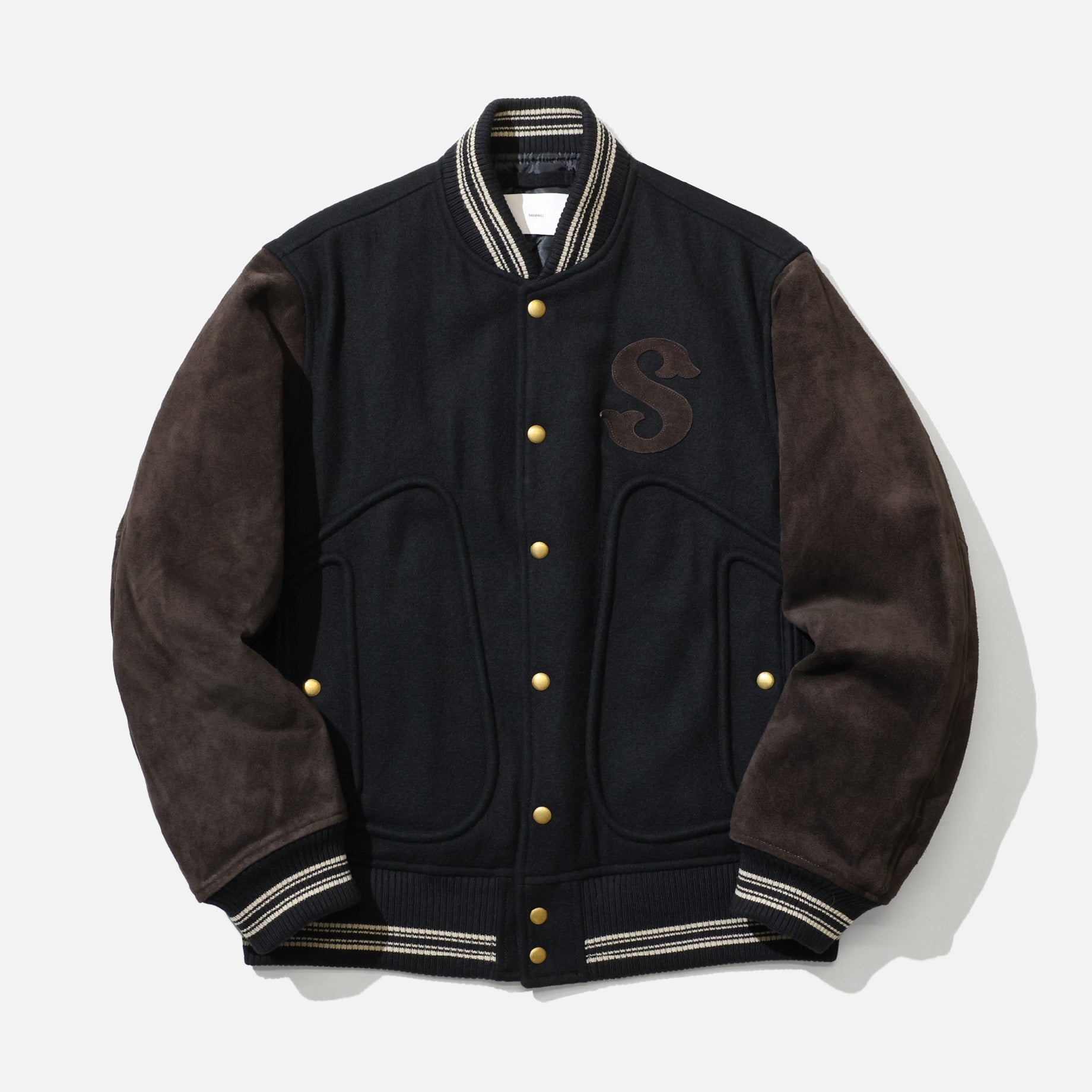 LEATHER STUDIUM JACKET （BLACK × BROWN）