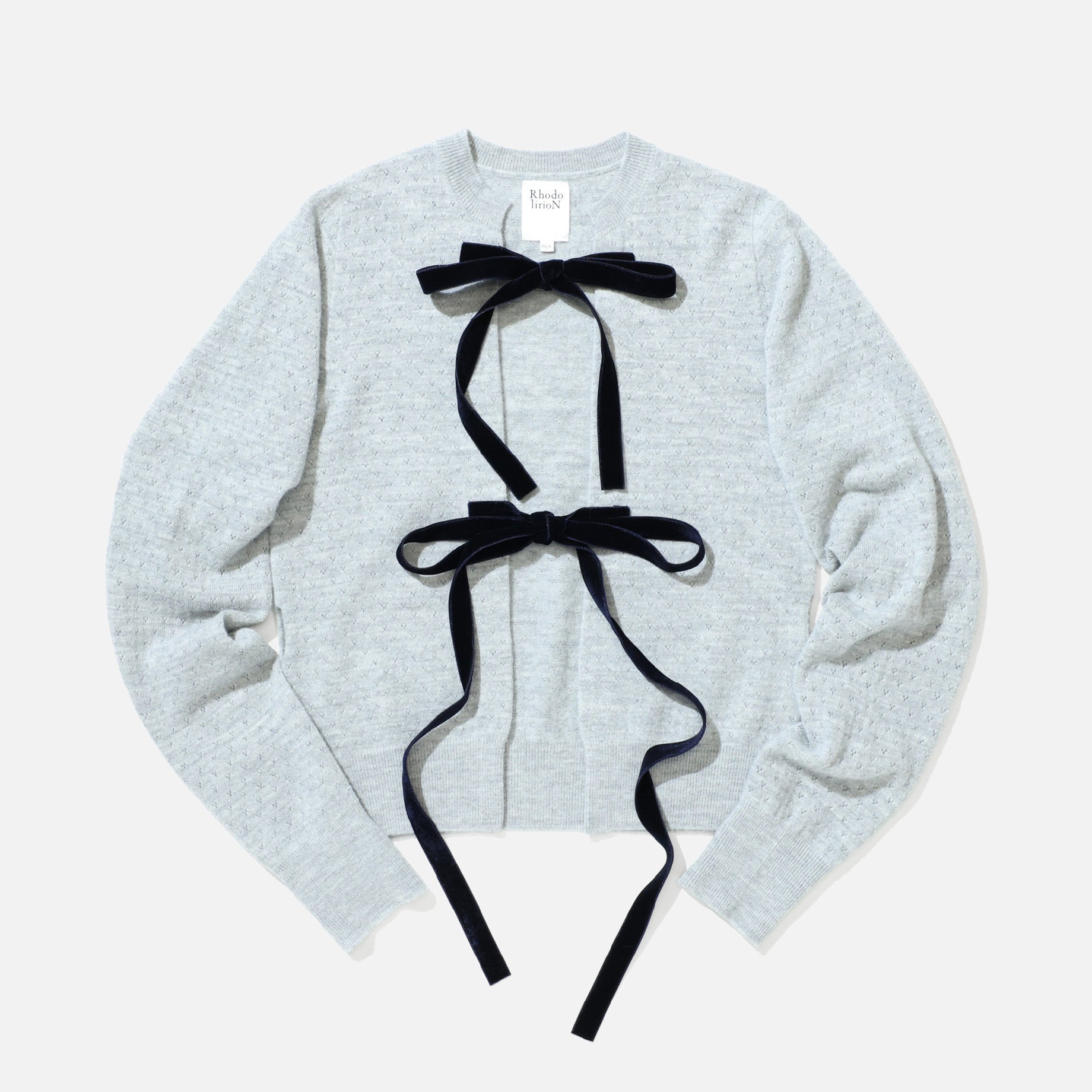 RIBBON CARDIGAN - BOILED KNIT（GREY）