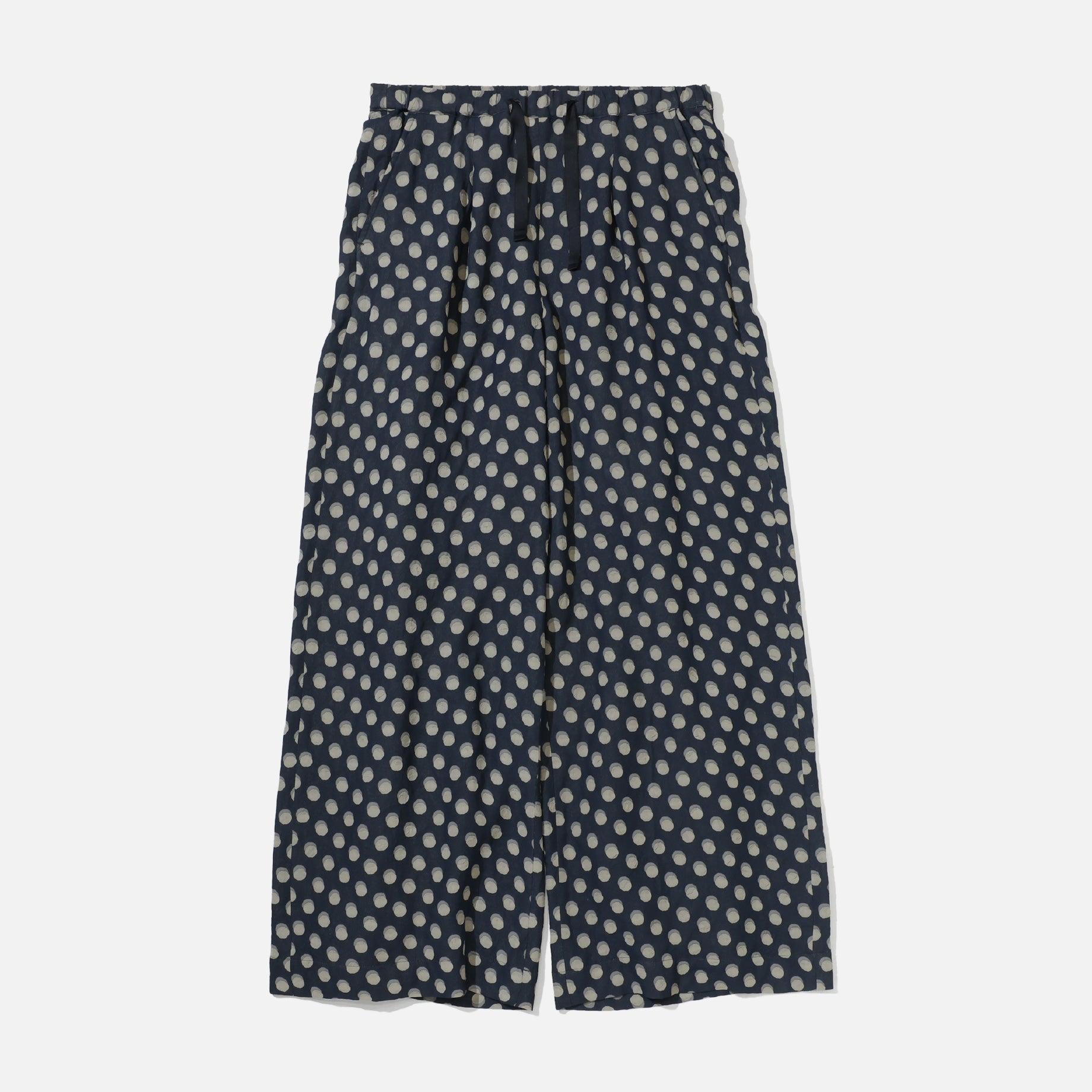 STRING BUGGY PANT - POLKA DOT JACQUARD（NAVY）