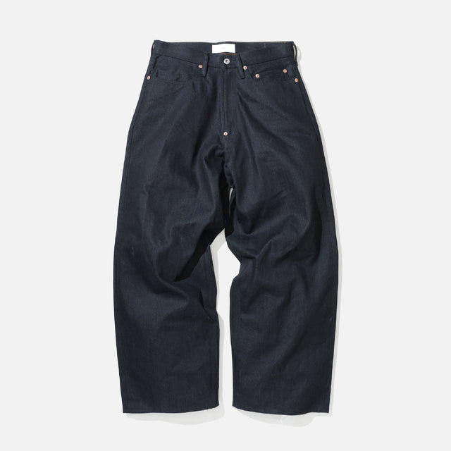 TWISTED HEATHER DENIM PANTS WIDE CUT（BLUE × BLACK）