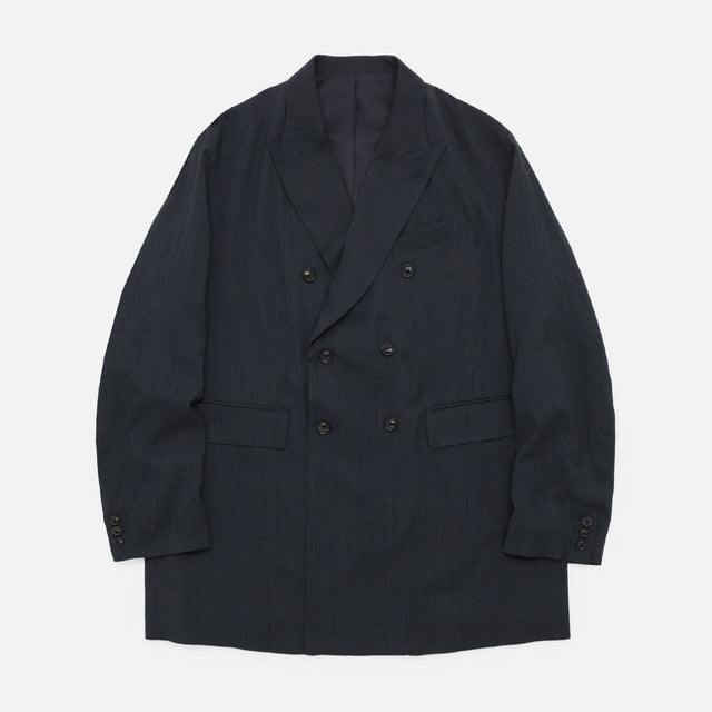 WOOL RAYON SILK - DOUBLE BREASTED JACKET （C.GRAY）