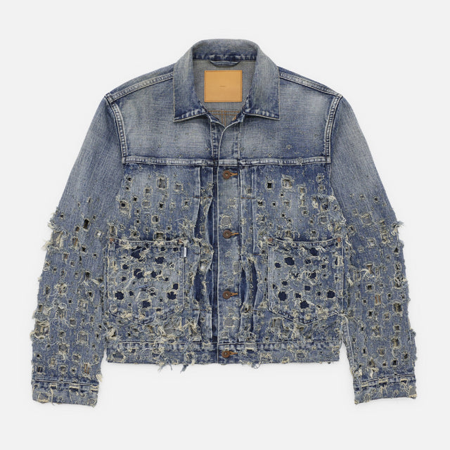 CRASHED MODERN DENIM JACKET（FADED INDIGO）