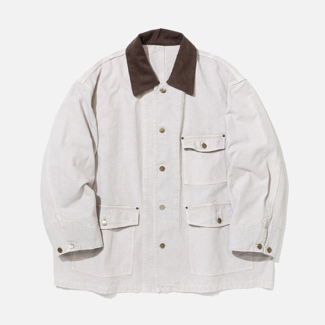 COTTON CANVAS - COVERALL JACKET （M.BEIGE）