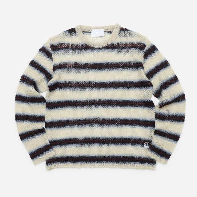 MOHAIR STRIPE PULLOVER（WINE STRIPE）