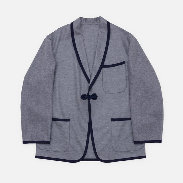 WOOL PONCH - SMOKING JACKET（GRAY）