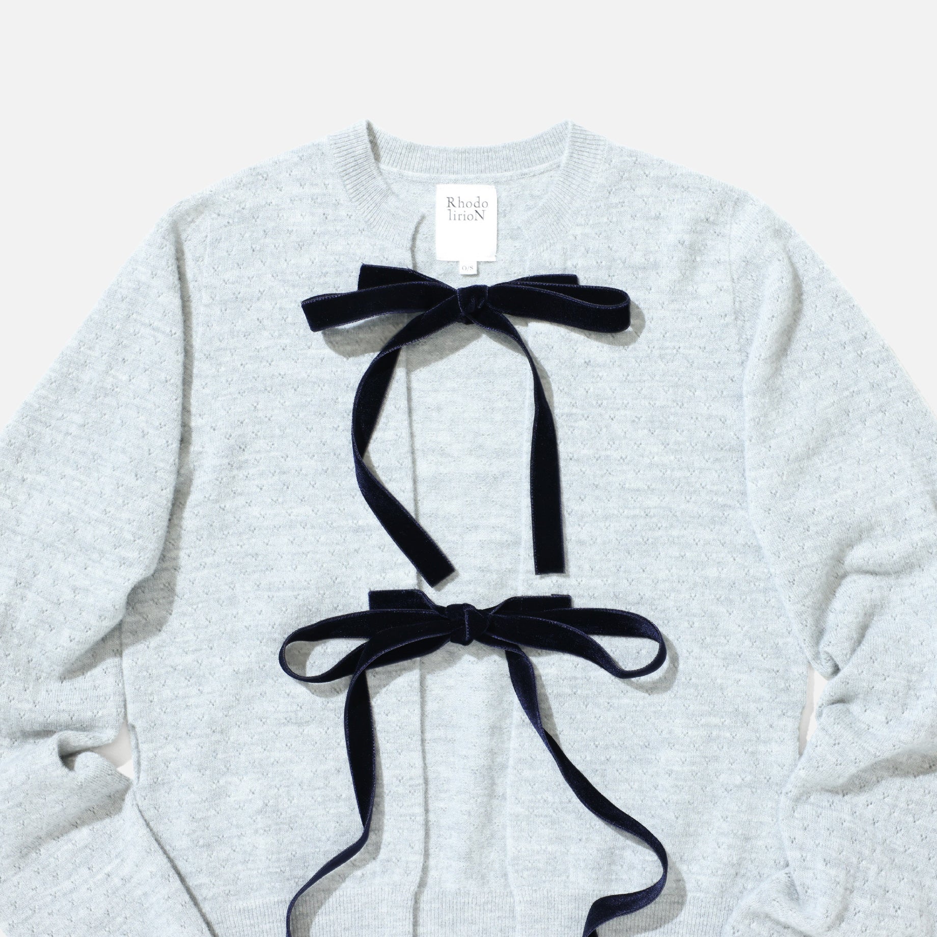 RIBBON CARDIGAN - BOILED KNIT（GREY）
