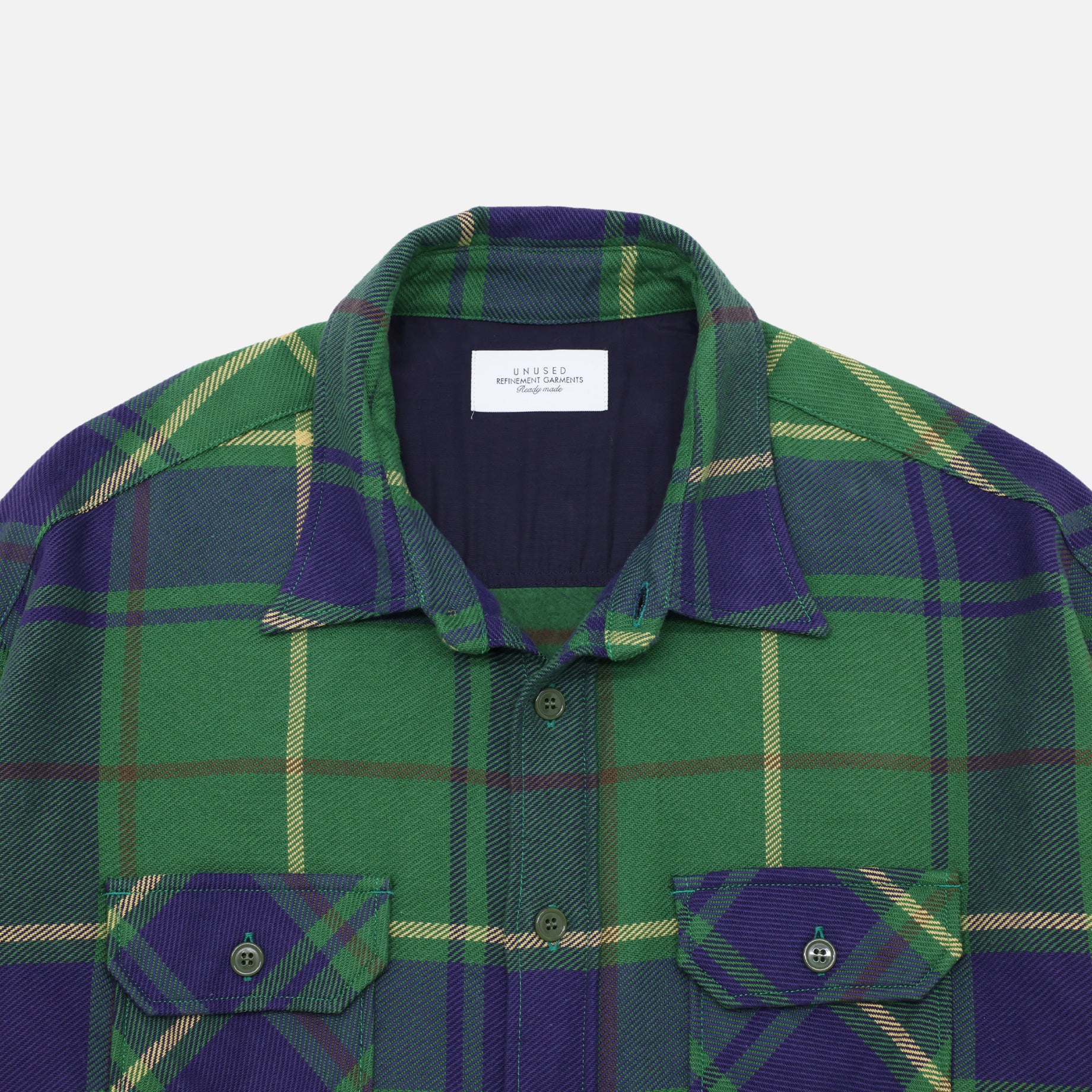 LONG SLEEVE SHECK SHIRT（GREEN×NAVY）