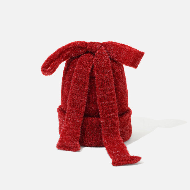 WATCH CAP WITH BOW （RED）