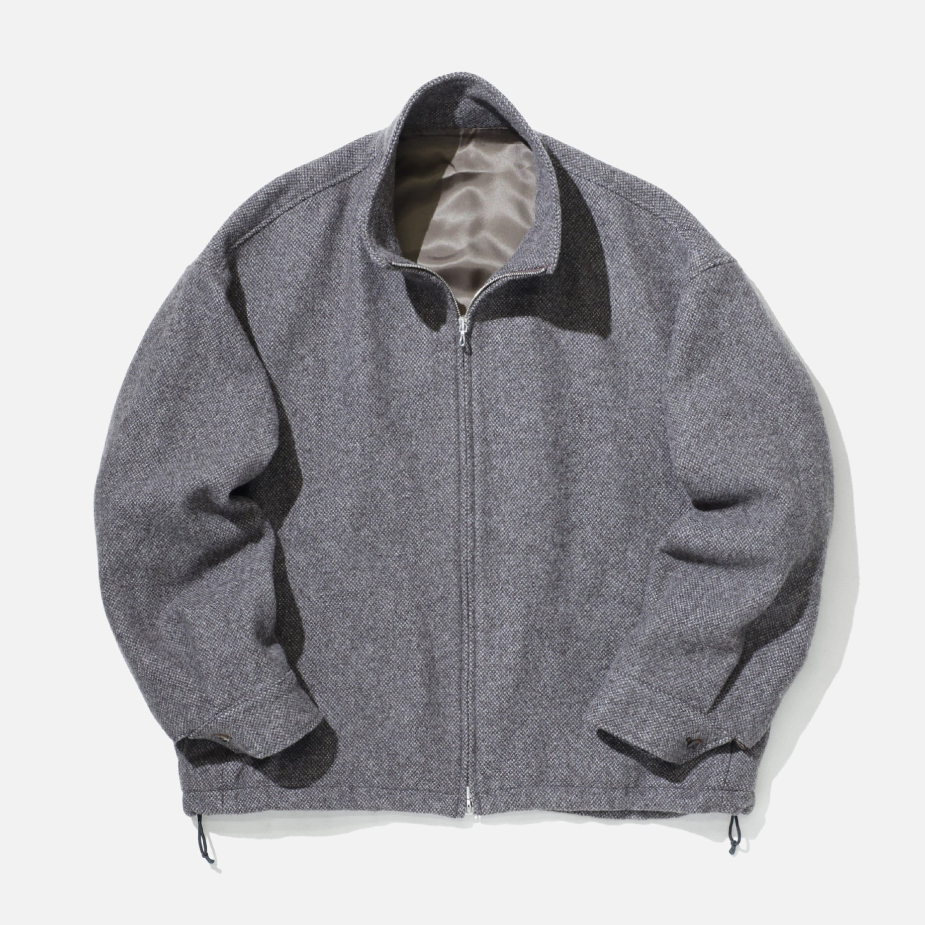 WOOL LIGHT TWEED - ZIP UP BLOUSON （BROWN）