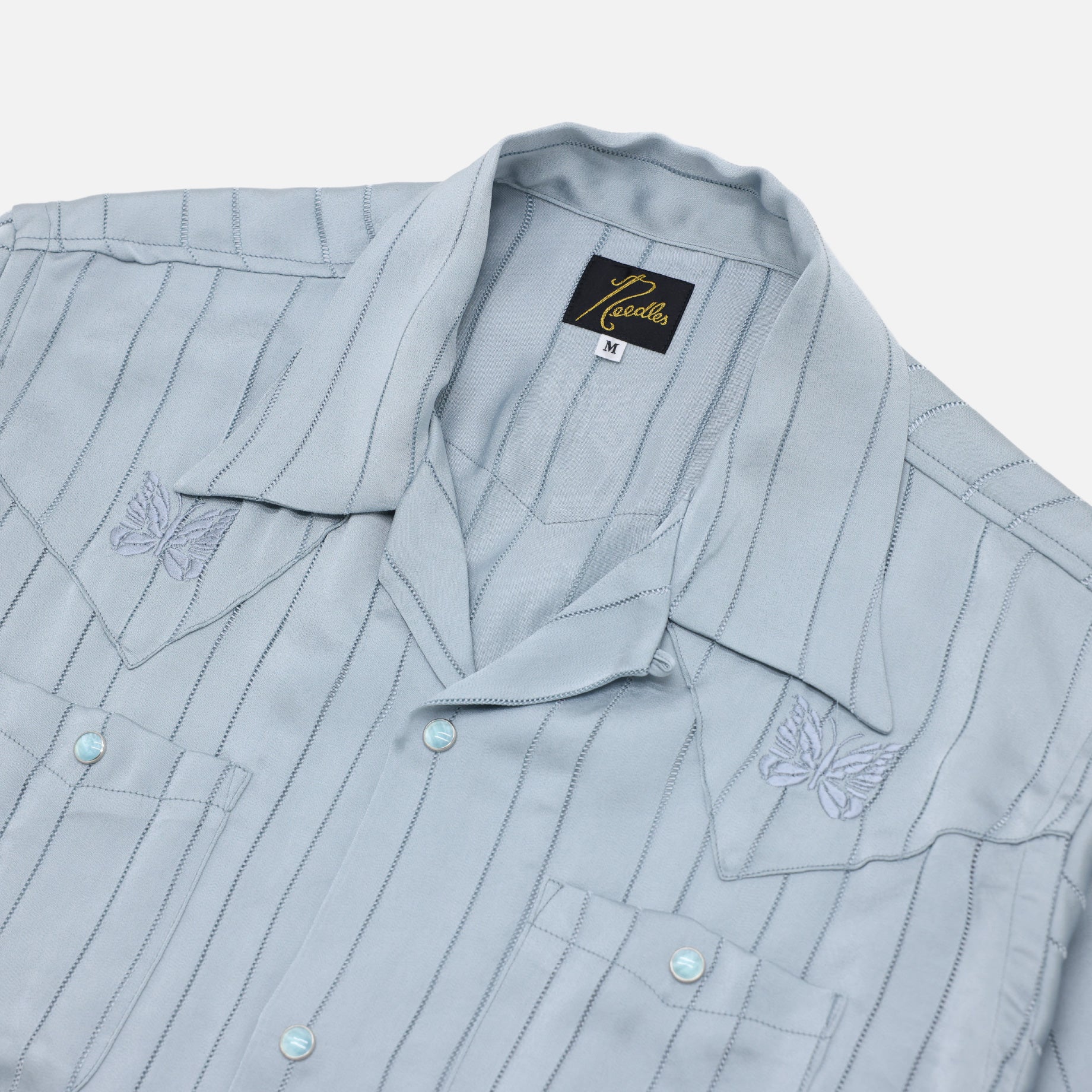 S/S COWBOY ONE-UP SHIRT - GEORGETTE （BLUE）