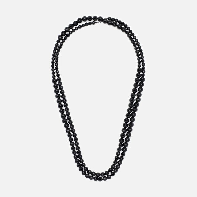 BIG PEARL LONG NECKLACE （BLACK）