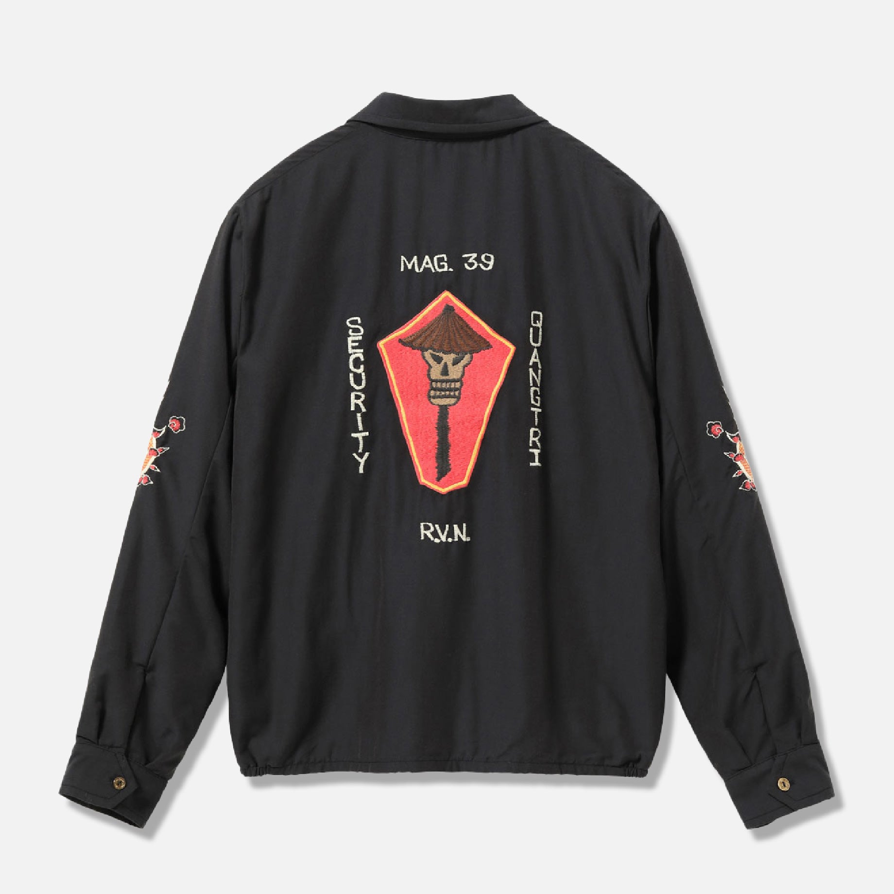 Late 1960s Style Cotton Rayon Vietnam Jacket “SKULL” AGING MODEL　（BLACK）