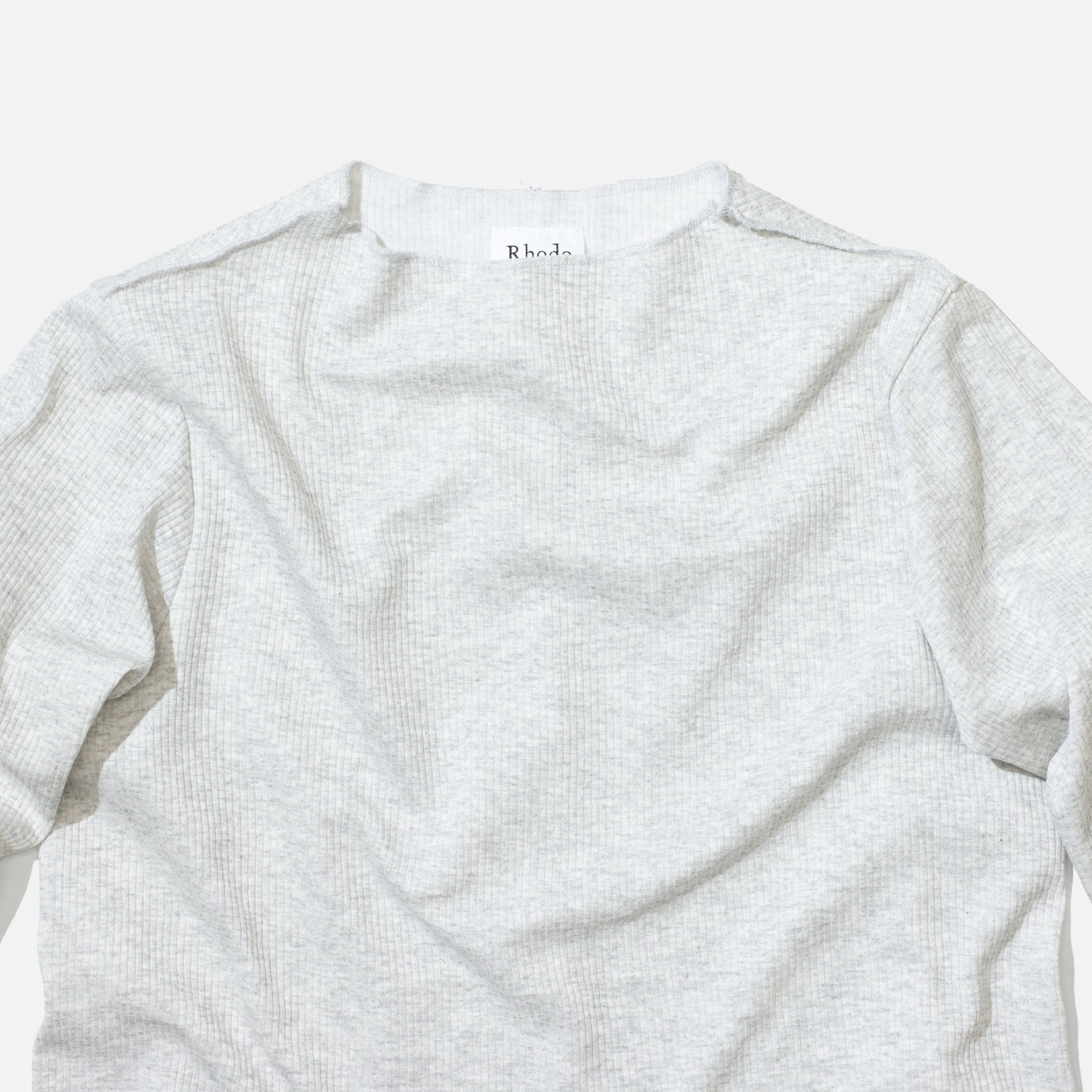 RIBBED LACE CUFF PULLOVER TEE （GREY）