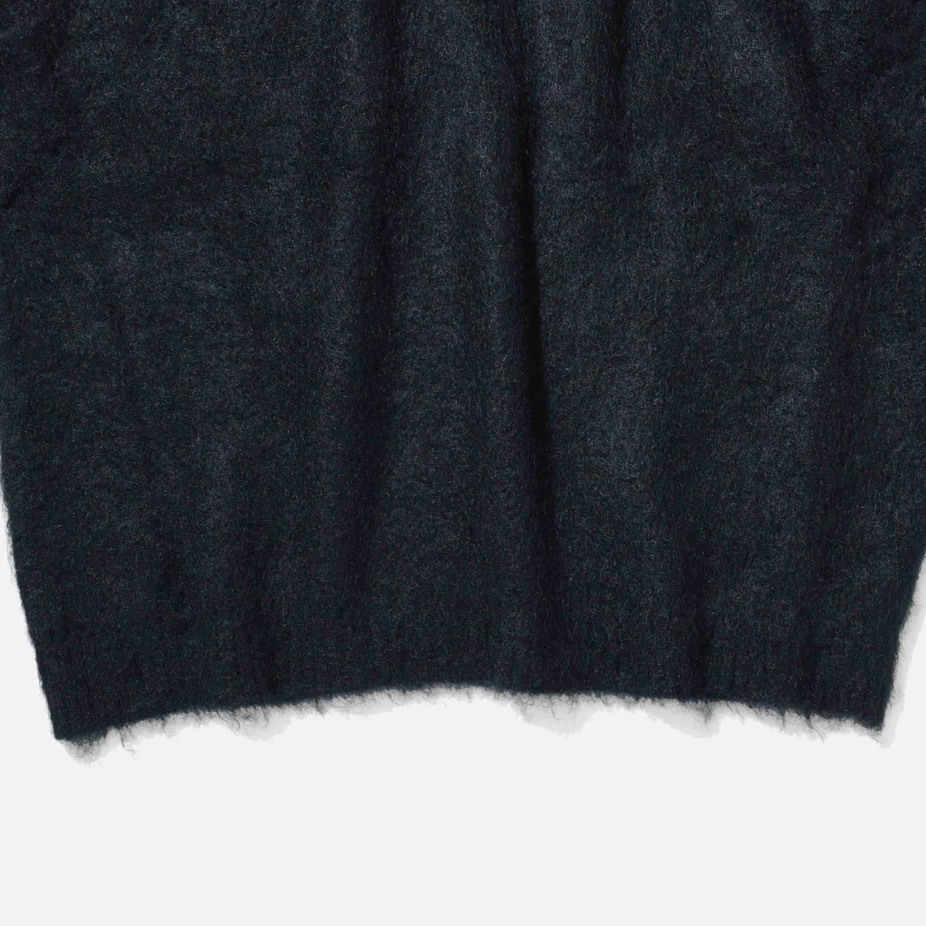 MOHAIR KNIT VEST - SOLID （BLACK）