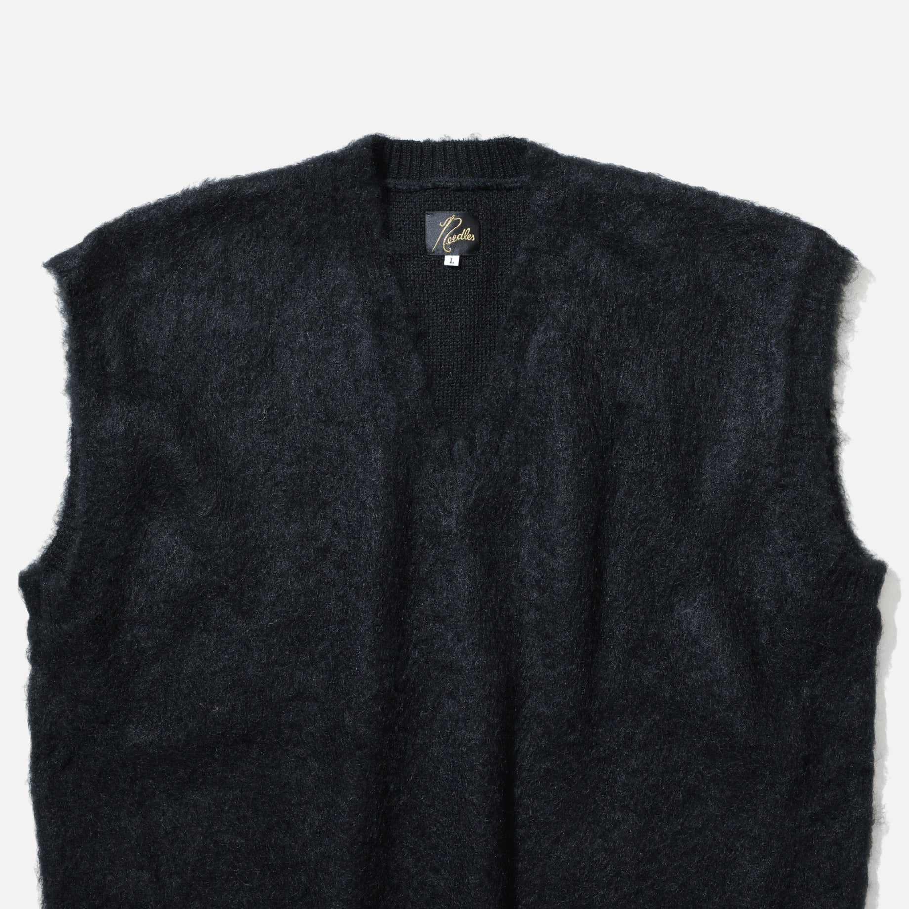 MOHAIR KNIT VEST - SOLID （BLACK）