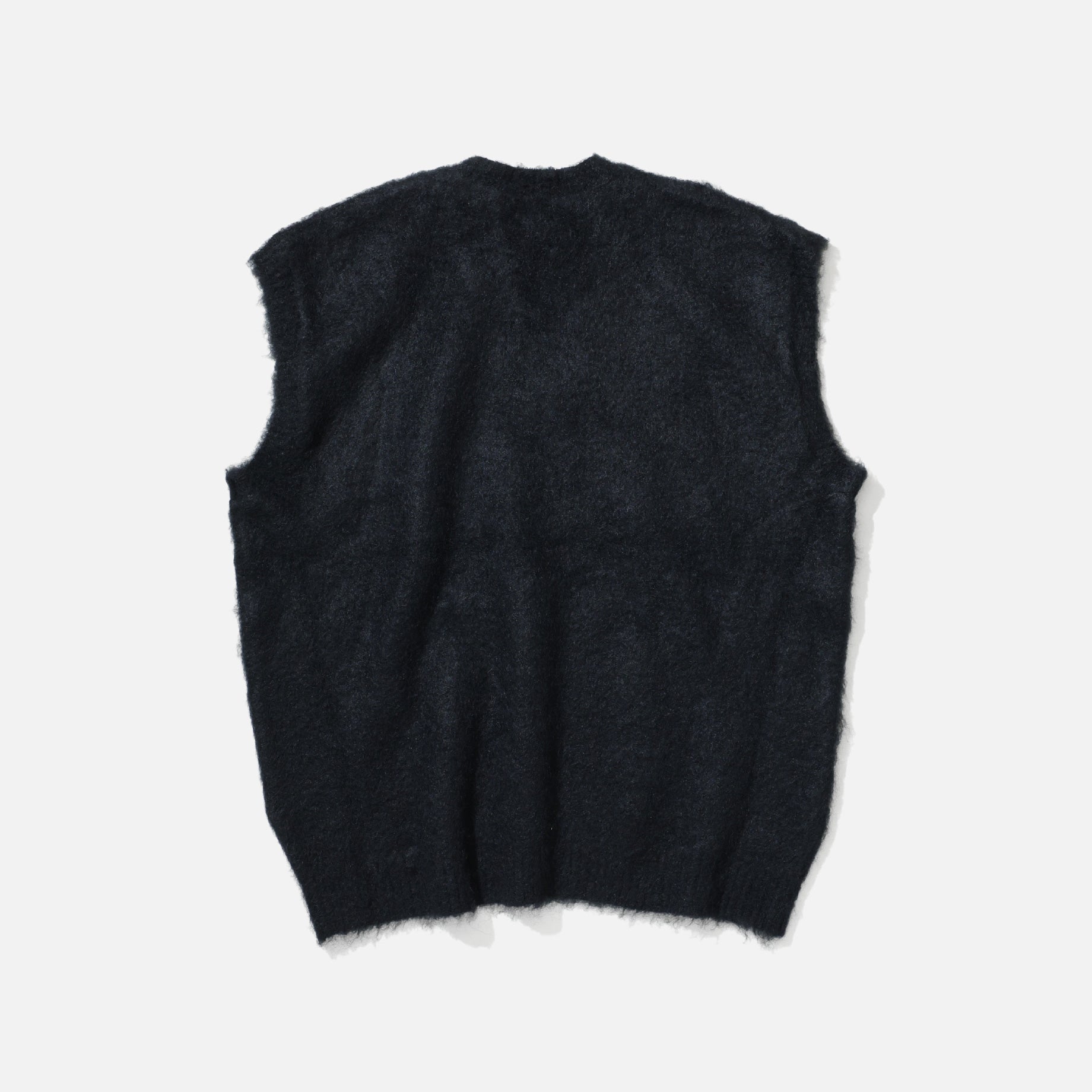 MOHAIR KNIT VEST - SOLID （BLACK）