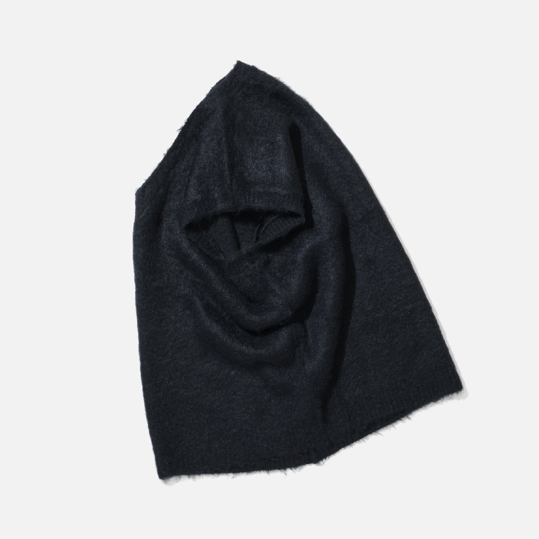MOHAIR KNIT VEST - SOLID （BLACK）