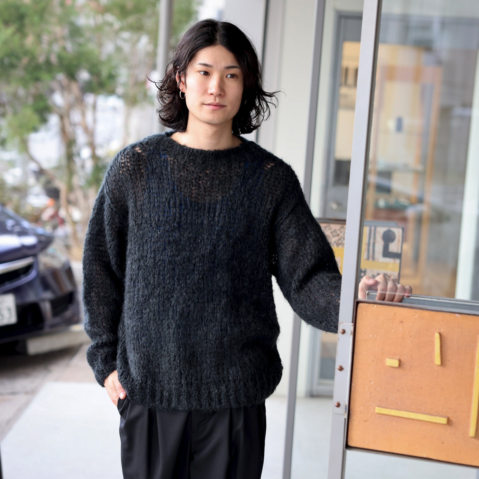 MOHAIR PULLOVER KNIT（BLACK）