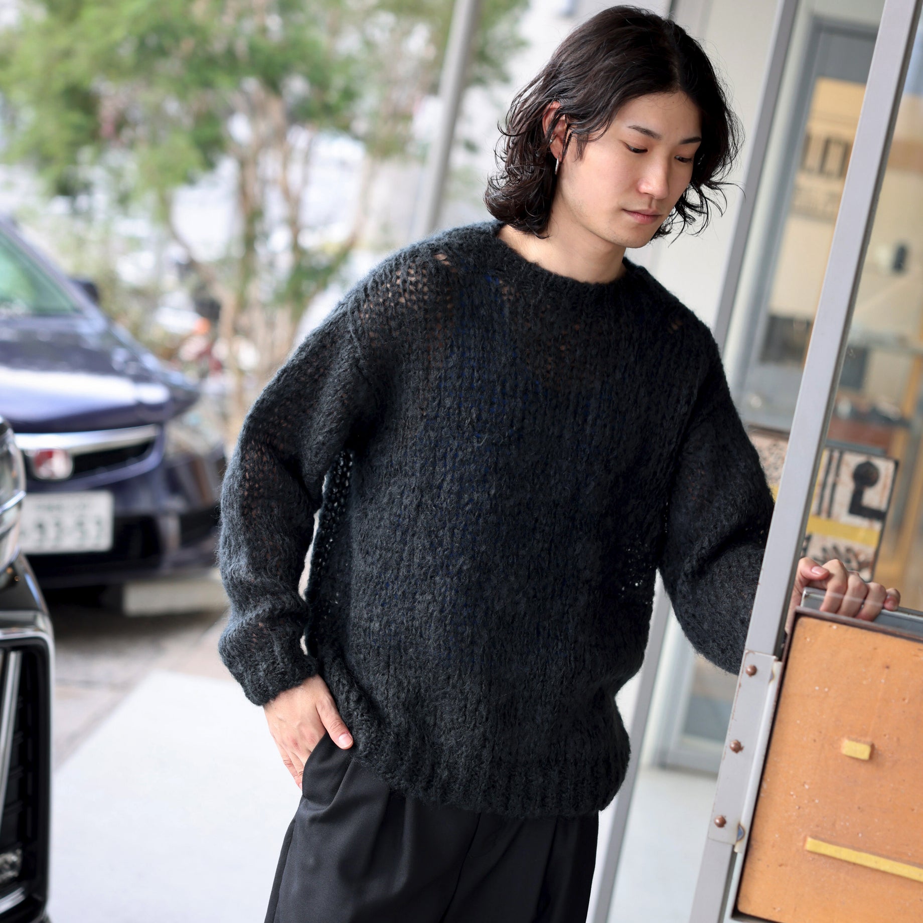 MOHAIR PULLOVER KNIT（BLACK）