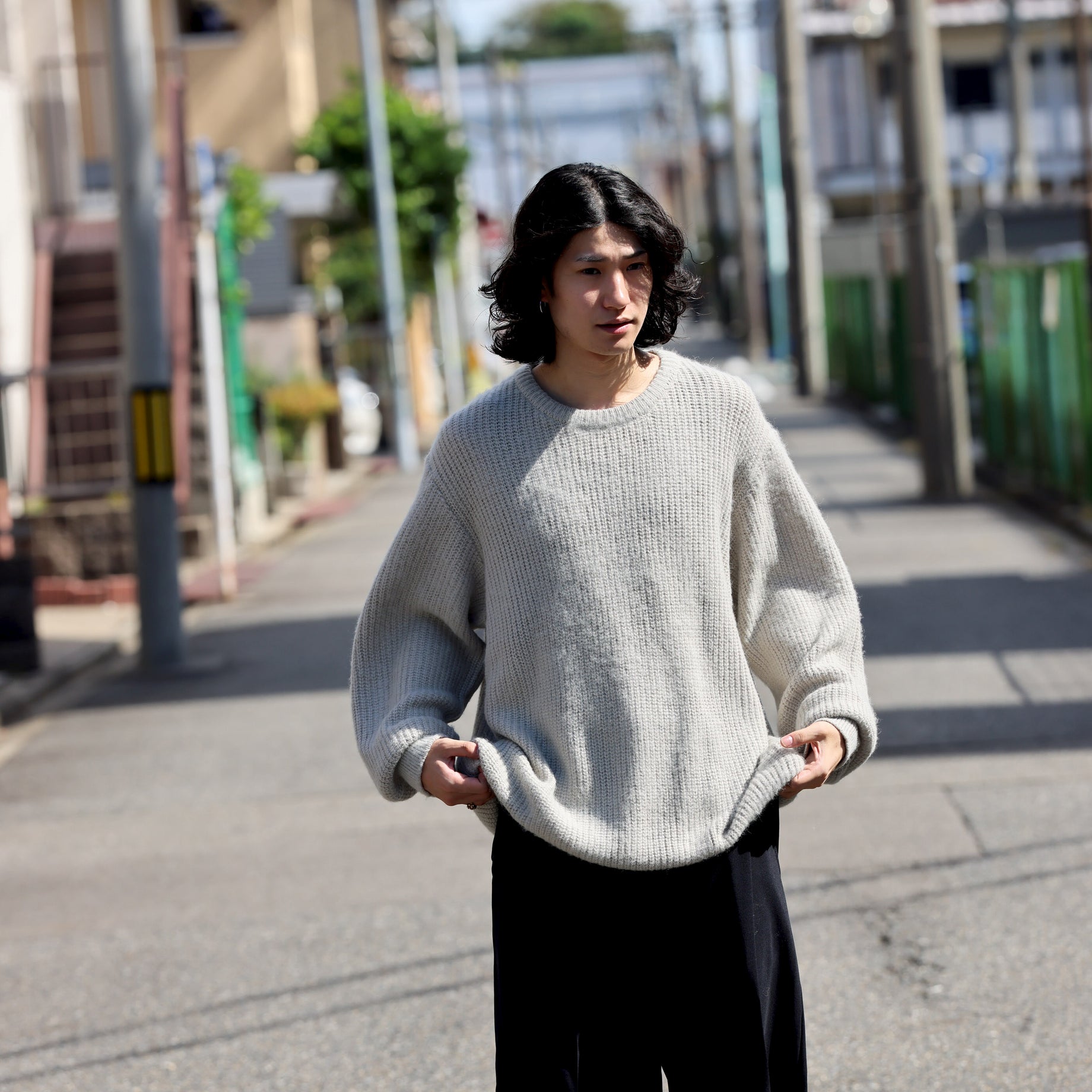 CREW NECK KNIT （L.BEIGE）