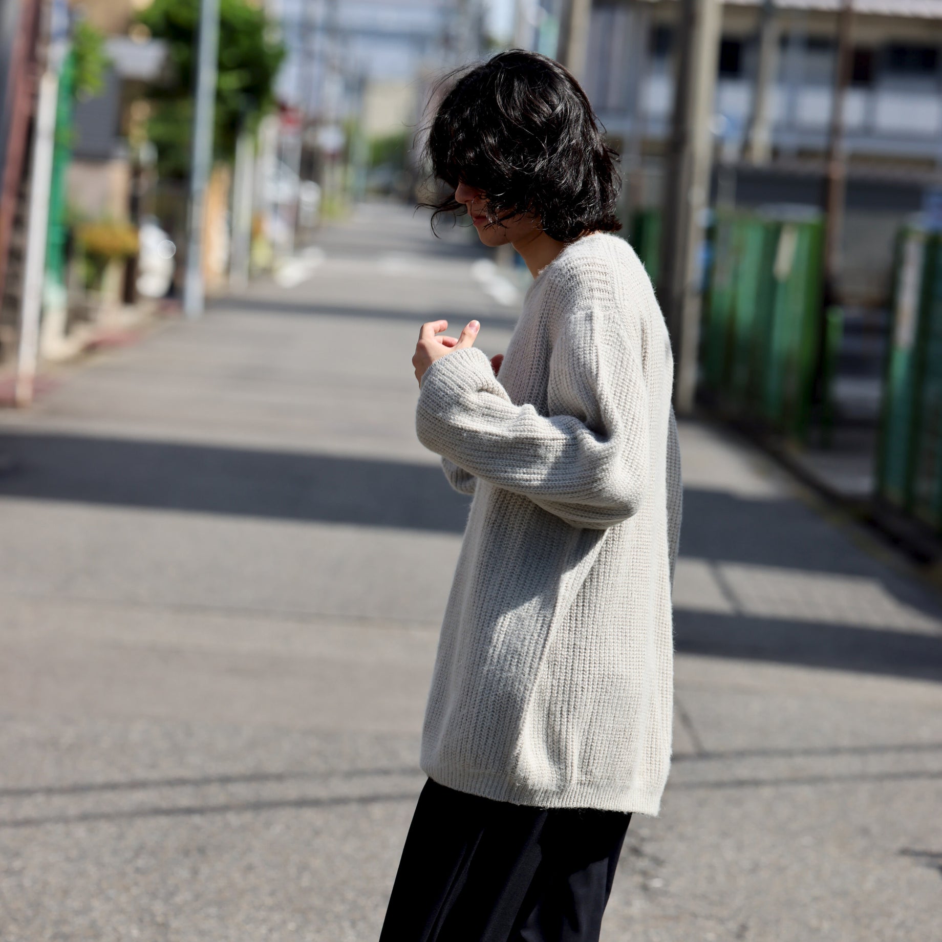CREW NECK KNIT （L.BEIGE）