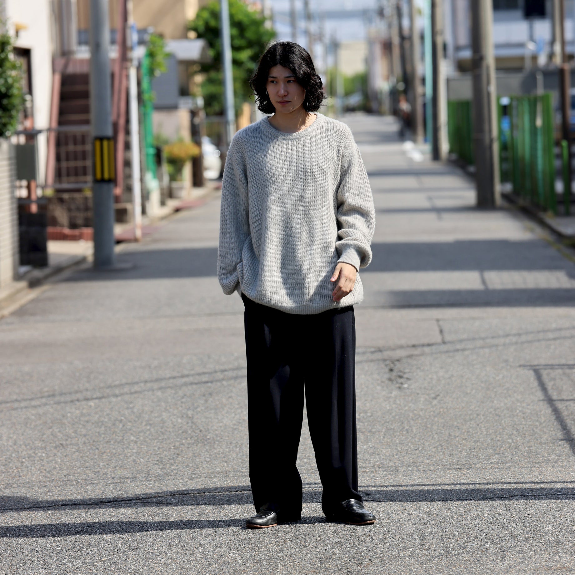 CREW NECK KNIT （L.BEIGE）