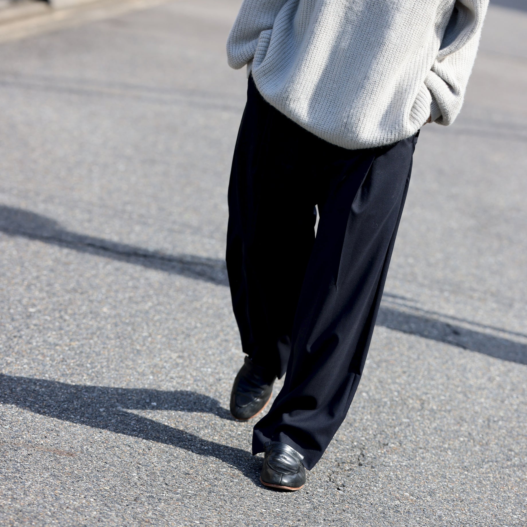 WOOL TROPICAL - 1 TUCK PANTS （D.NAVY）