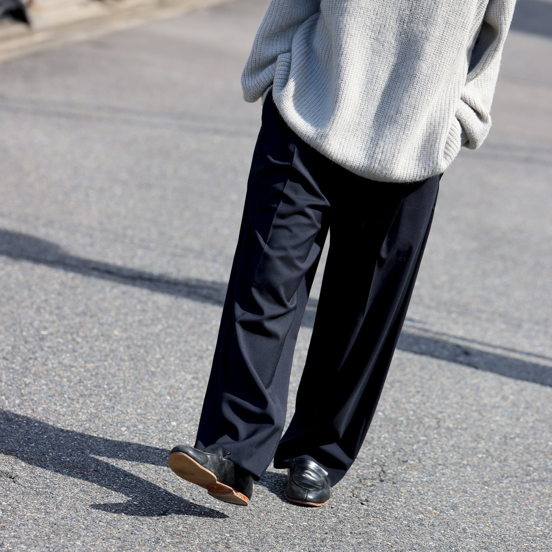 WOOL TROPICAL - 1 TUCK PANTS （D.NAVY）