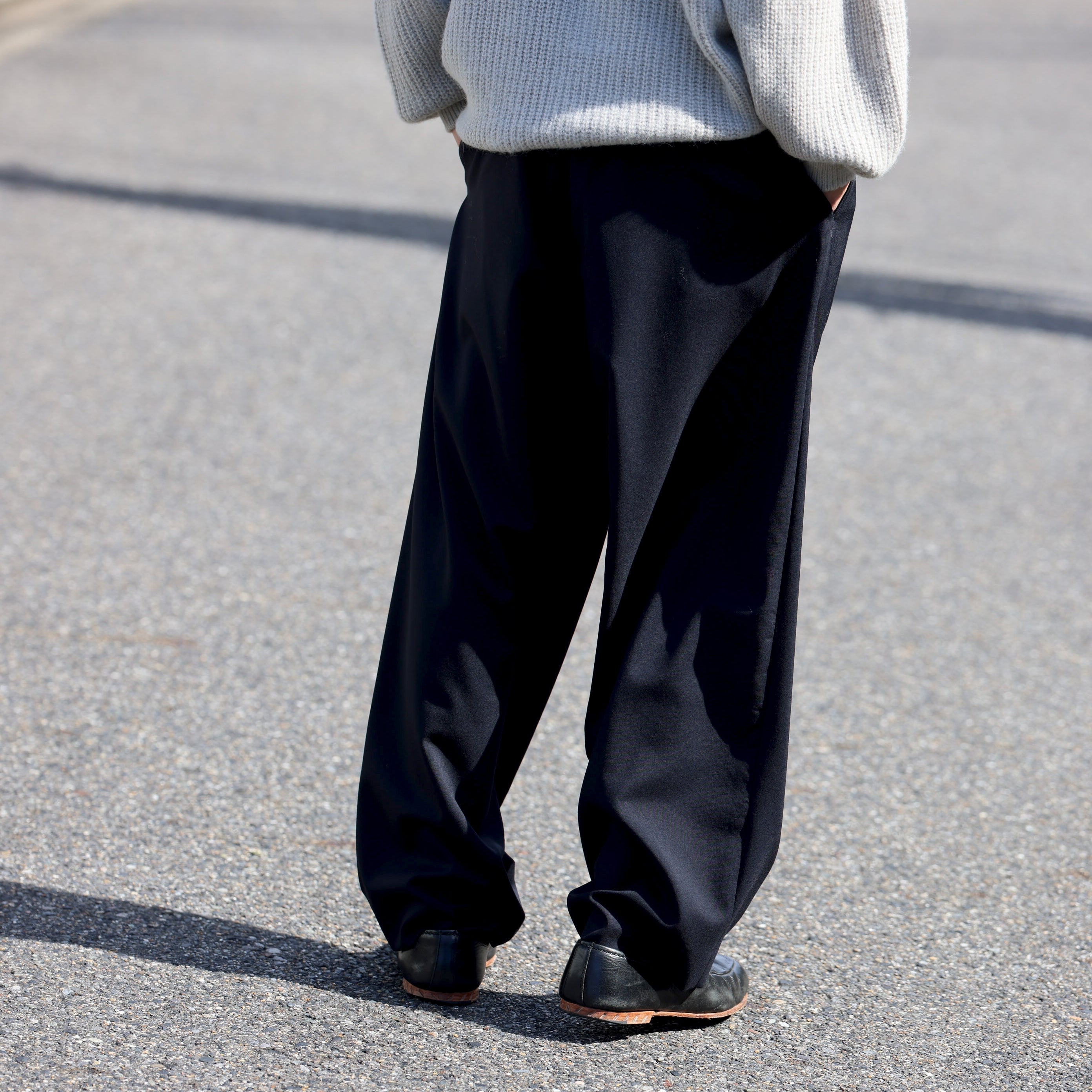 WOOL TROPICAL - 1 TUCK PANTS （D.NAVY） – UNEVEN HUB STORE｜想像を