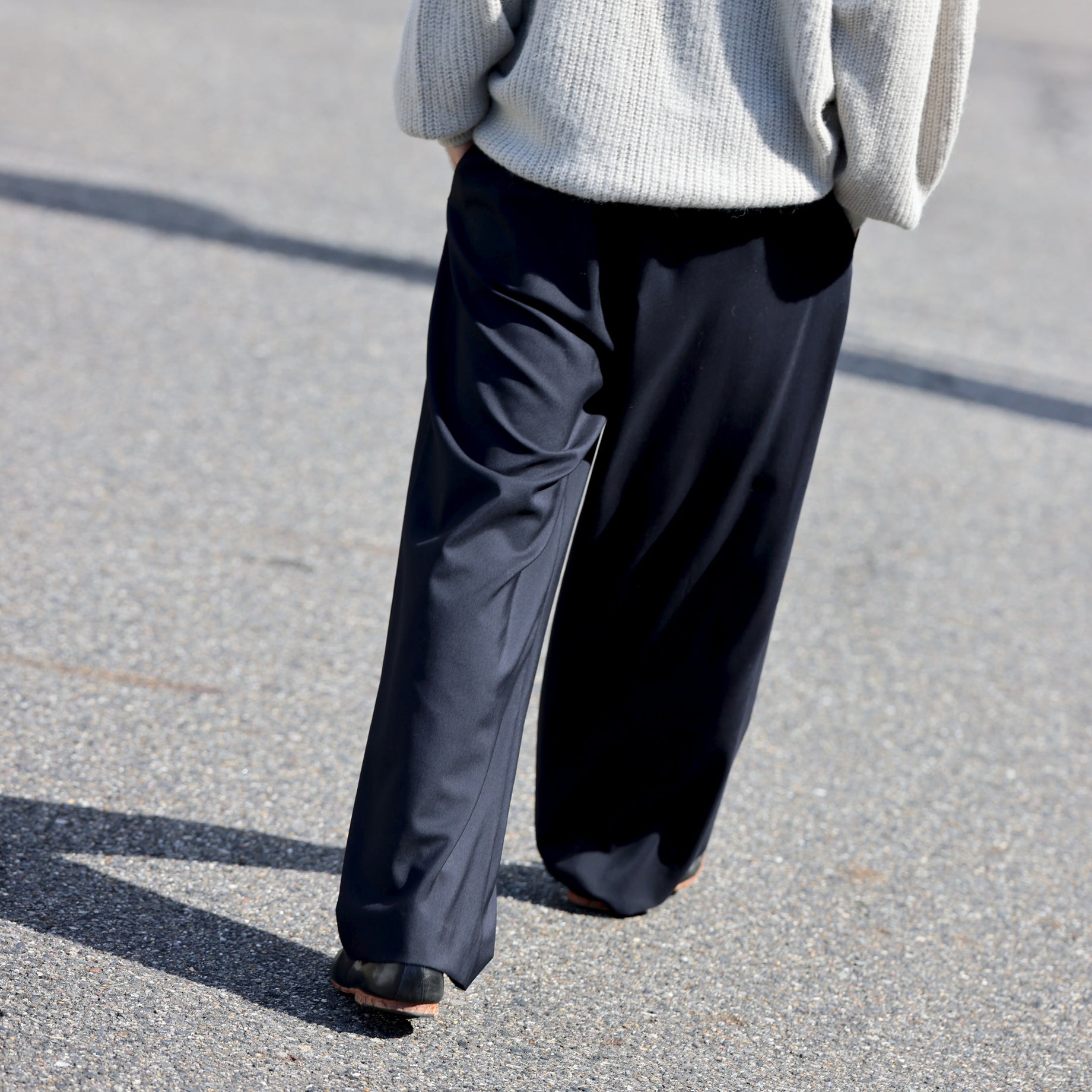 WOOL TROPICAL - 1 TUCK PANTS （D.NAVY）