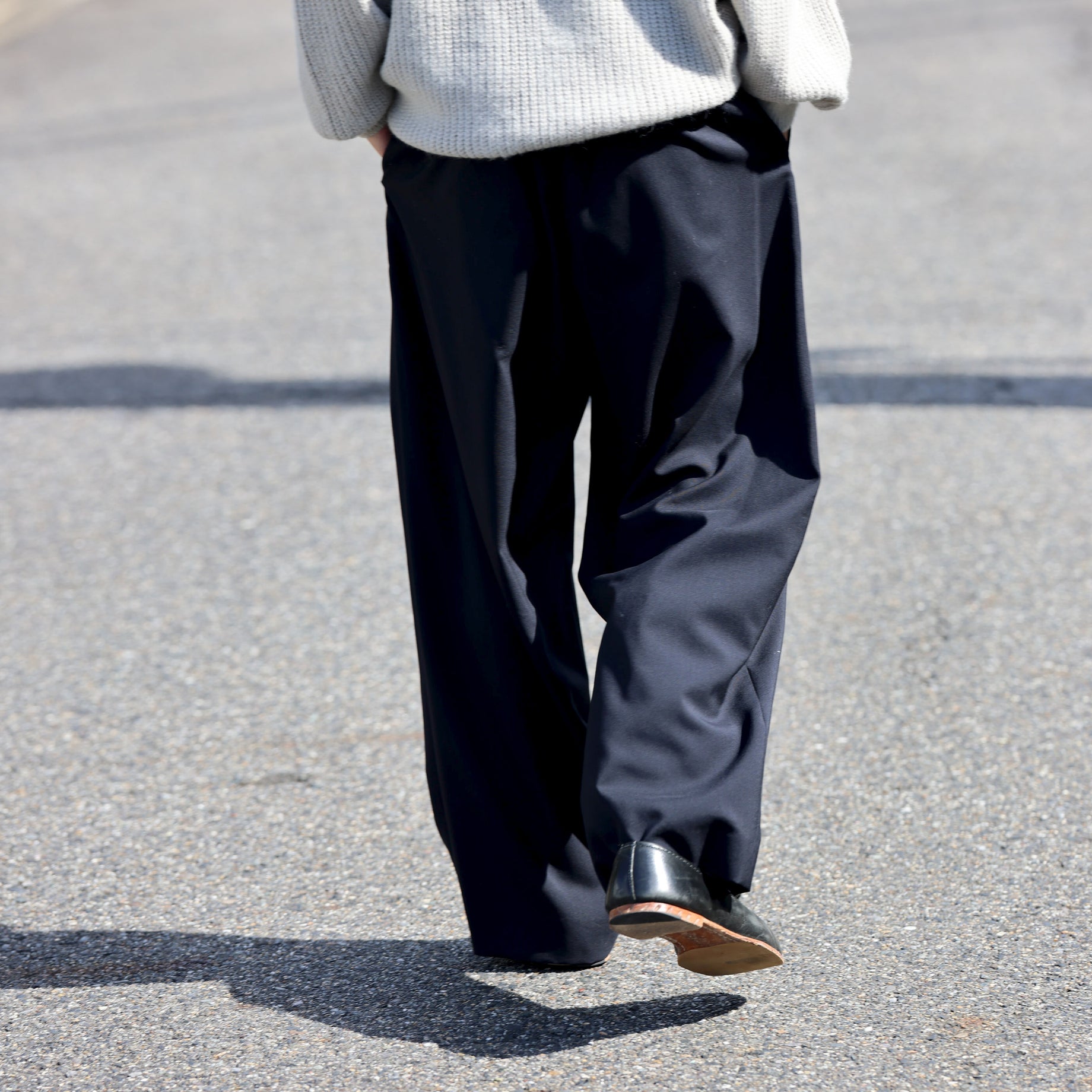 WOOL TROPICAL - 1 TUCK PANTS （D.NAVY）