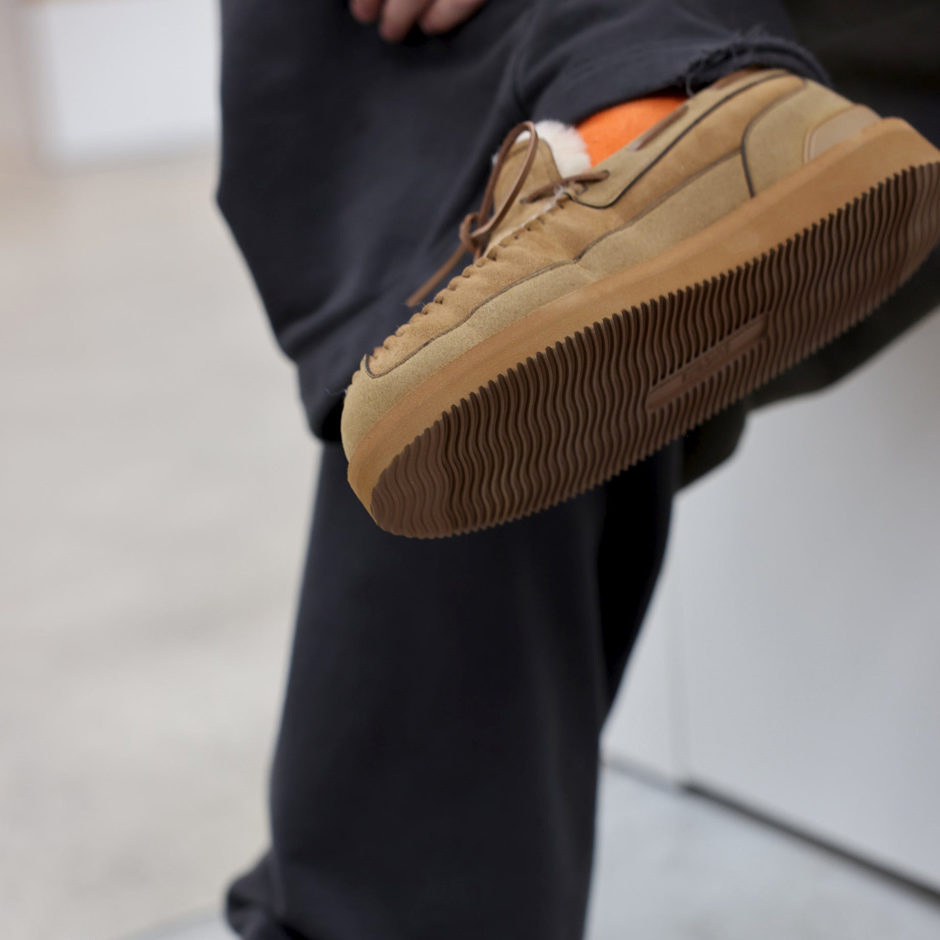 UNUSED × SUICOKE MOUTON MOCCASINS （BROWN）