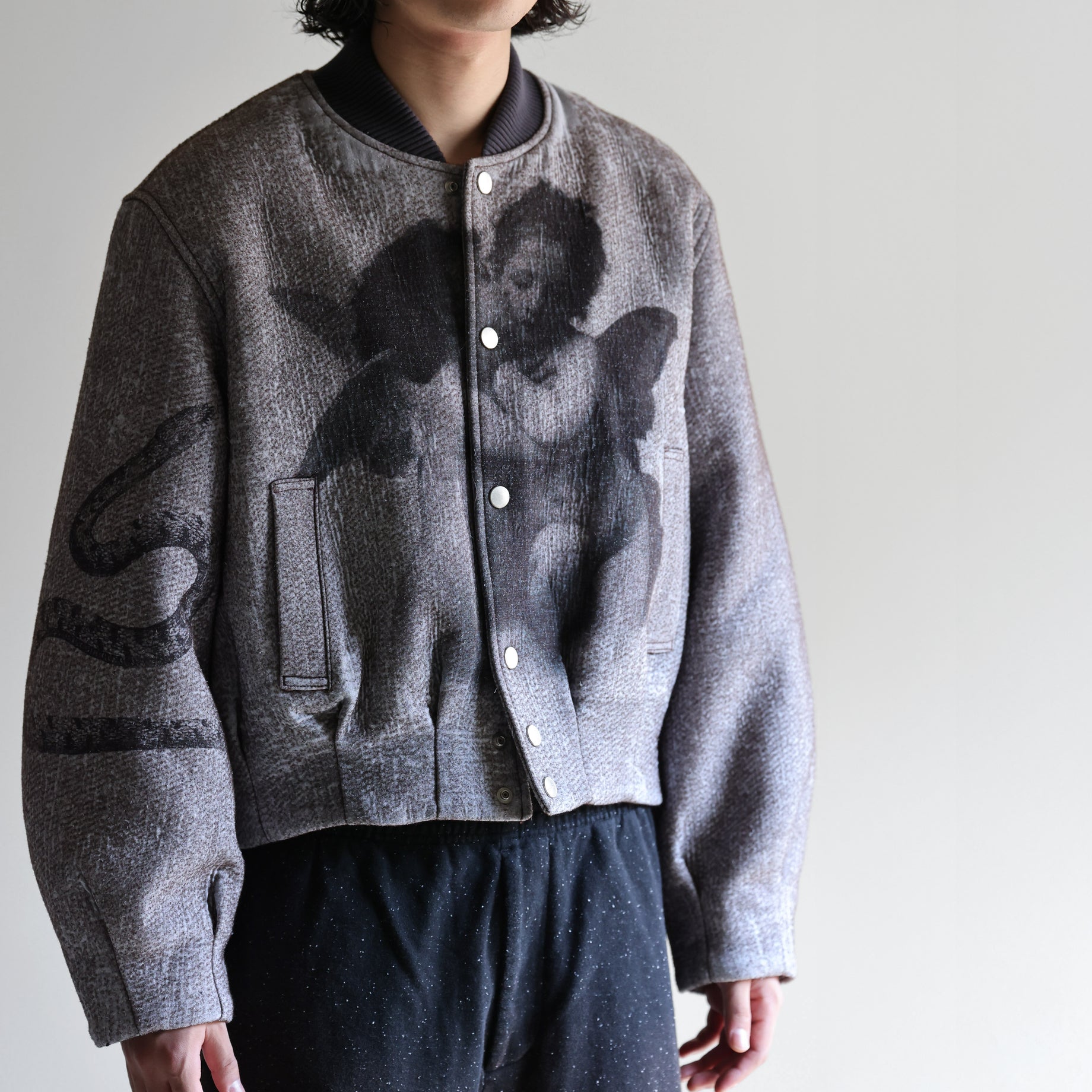 ANGEL BOMBER JACKET （GRAY）