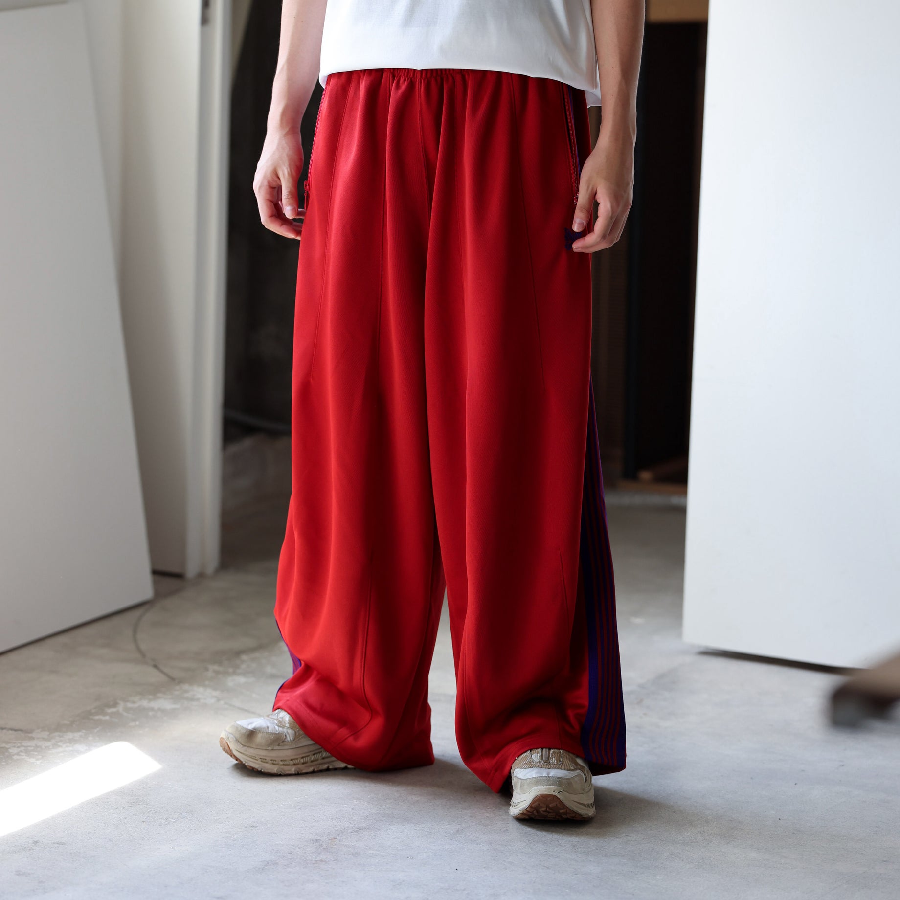 H.D. TRACK PANT - POLY SMOOTH （RED）