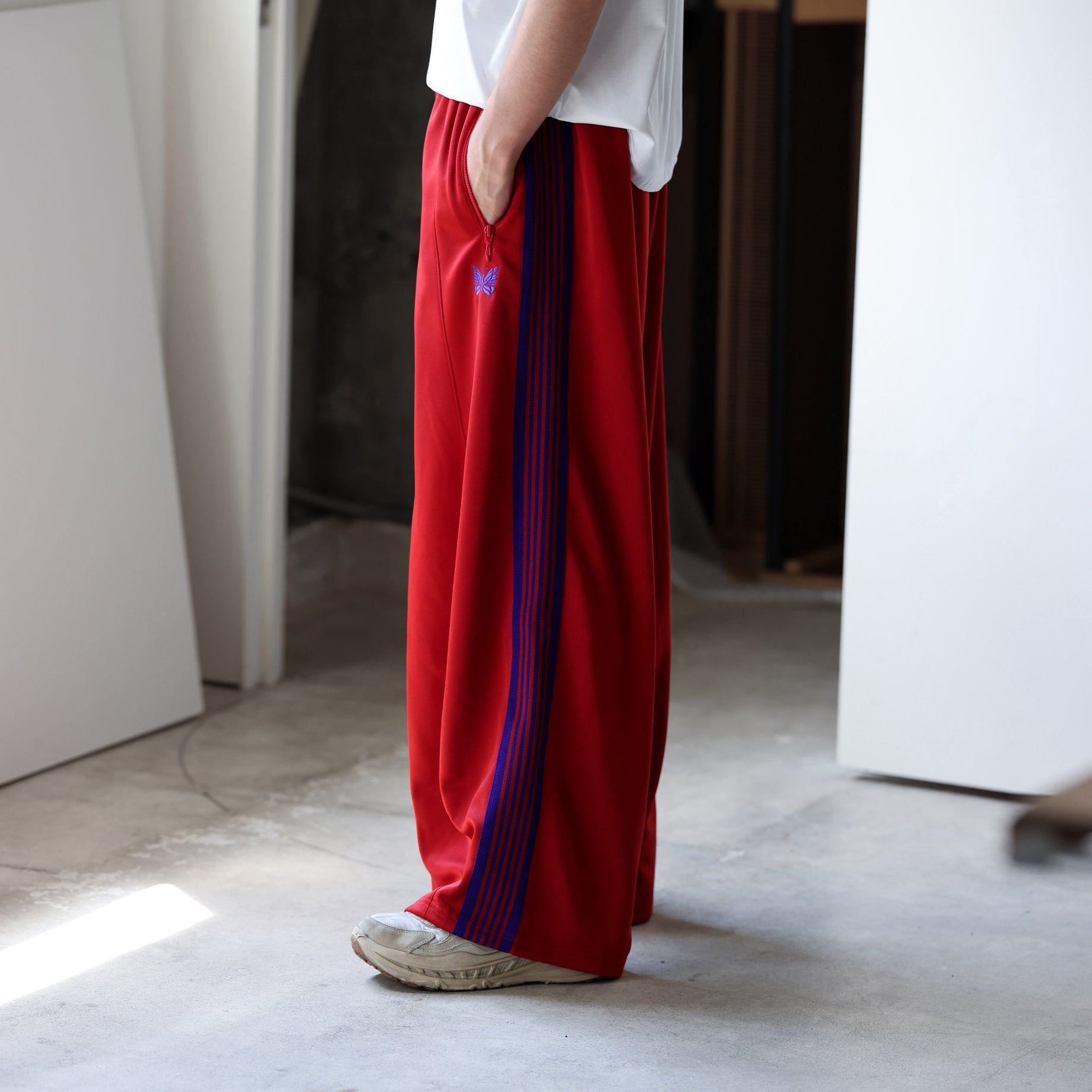 H.D. TRACK PANT - POLY SMOOTH （RED）