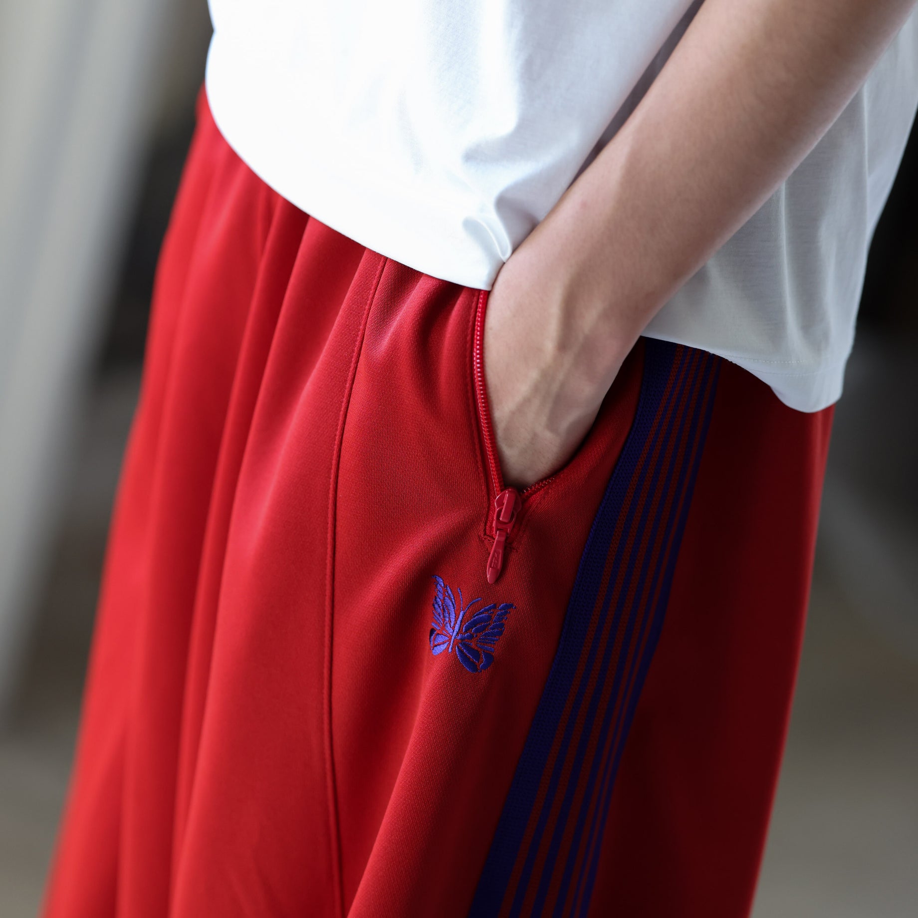 H.D. TRACK PANT - POLY SMOOTH （RED）