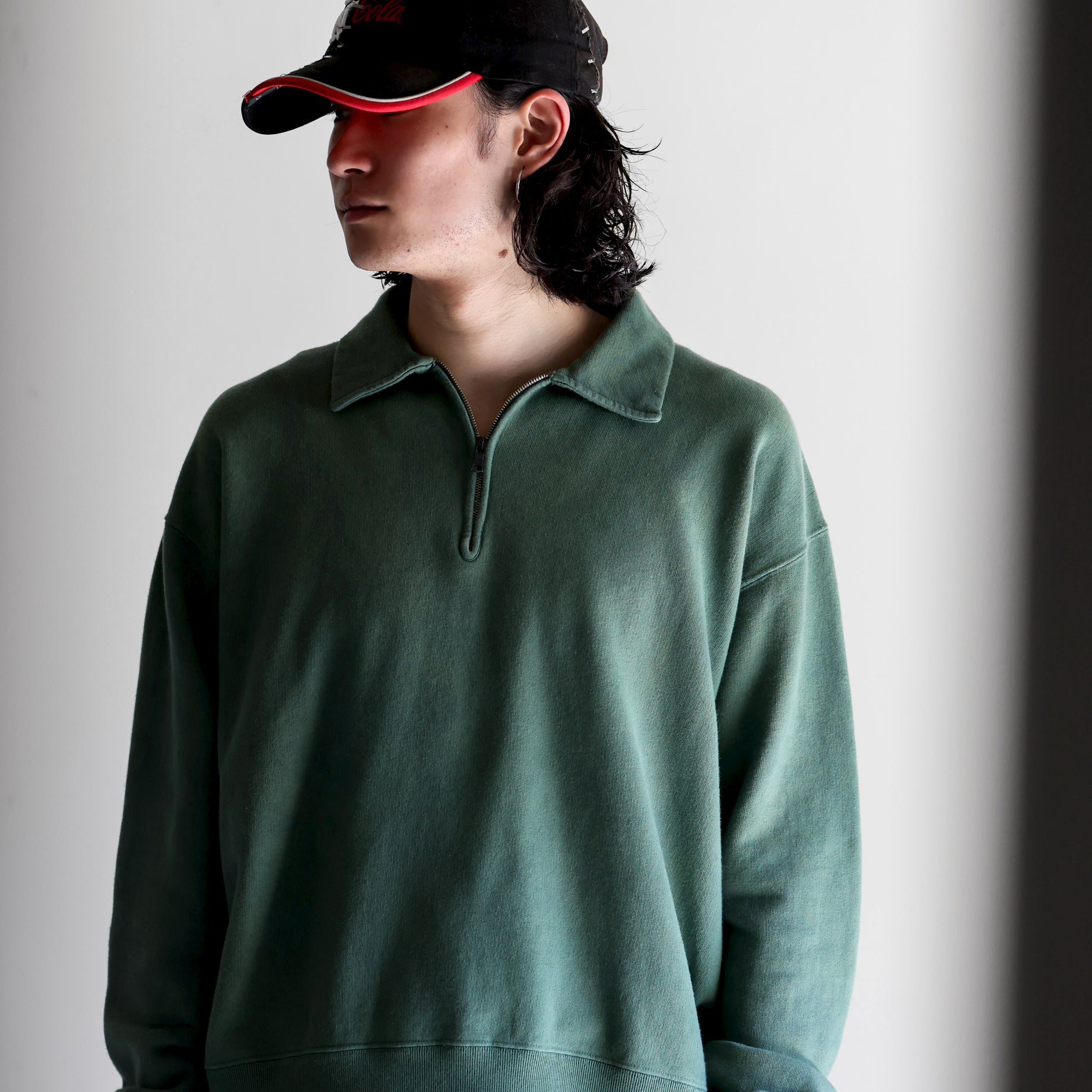 HALF ZIP SWEAT （T.GREEN）