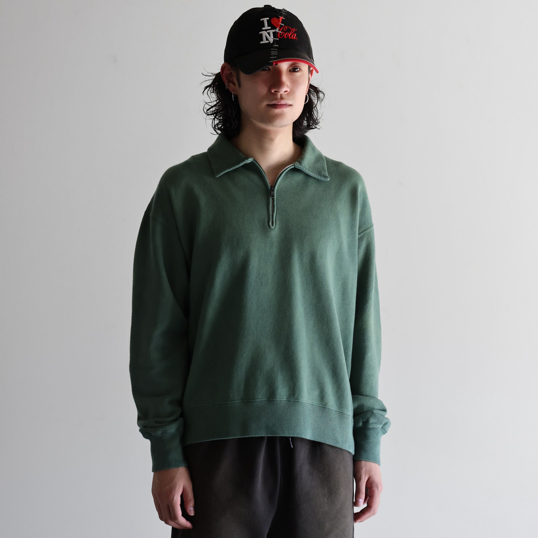 HALF ZIP SWEAT （T.GREEN）